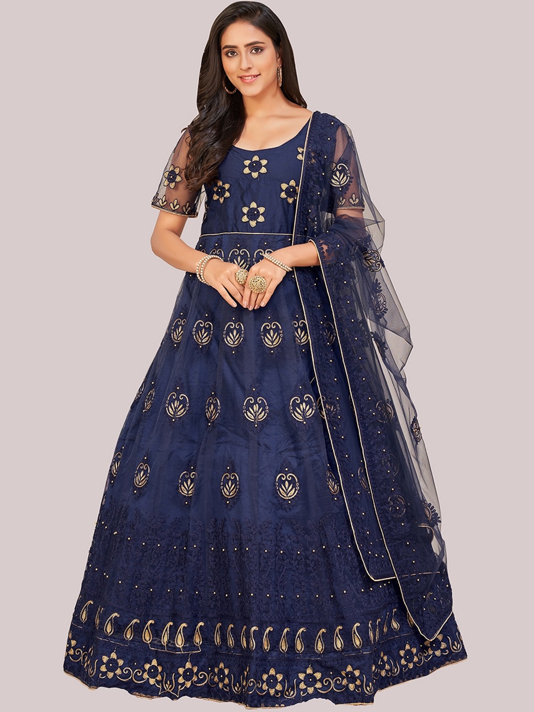 

Warthy Ent Embroidered Unstitched Dress Material, Blue