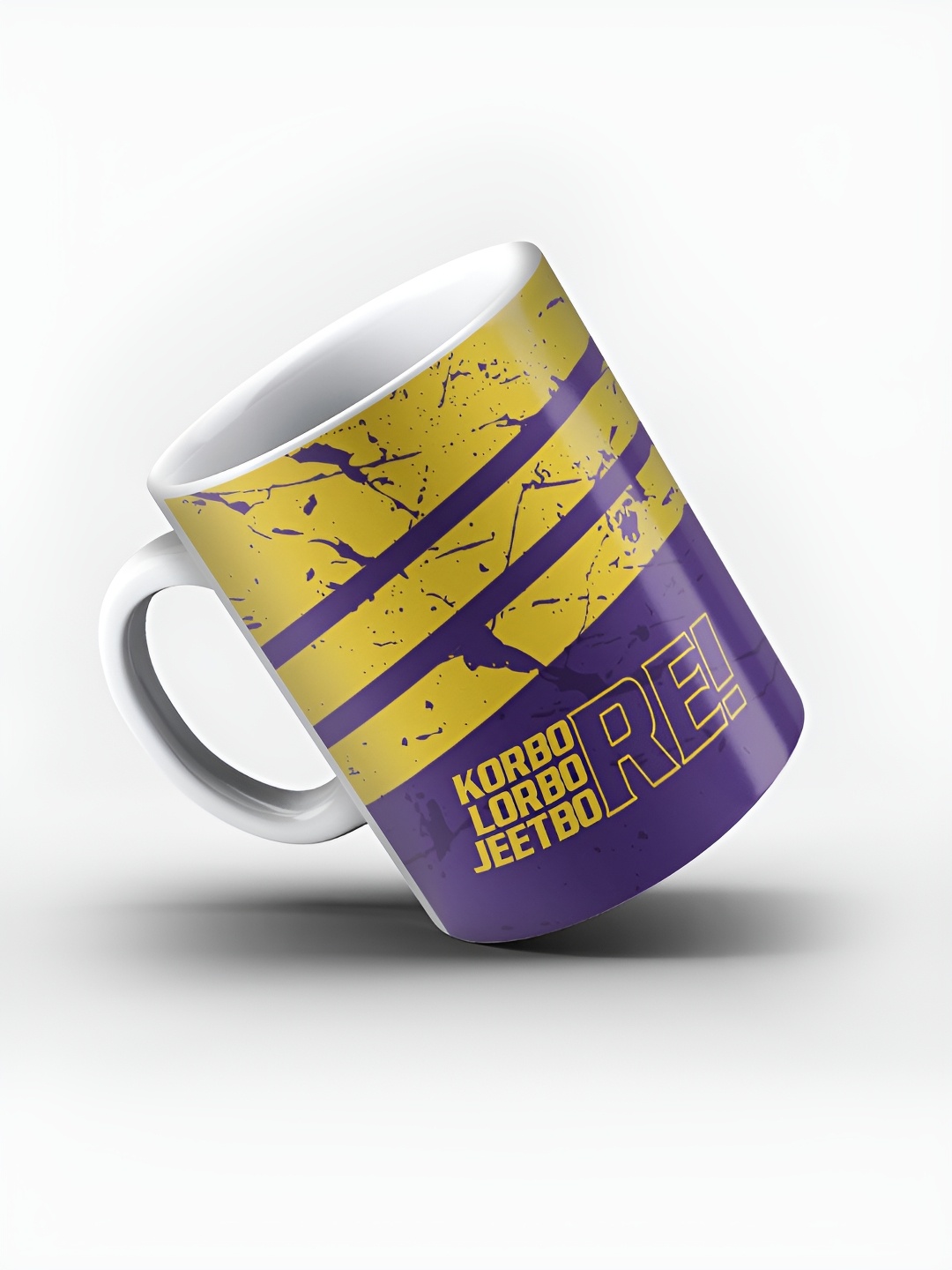 

FanCode Purple & Yellow KKR Jeetbo Re Printed Ceramic Matte Mug