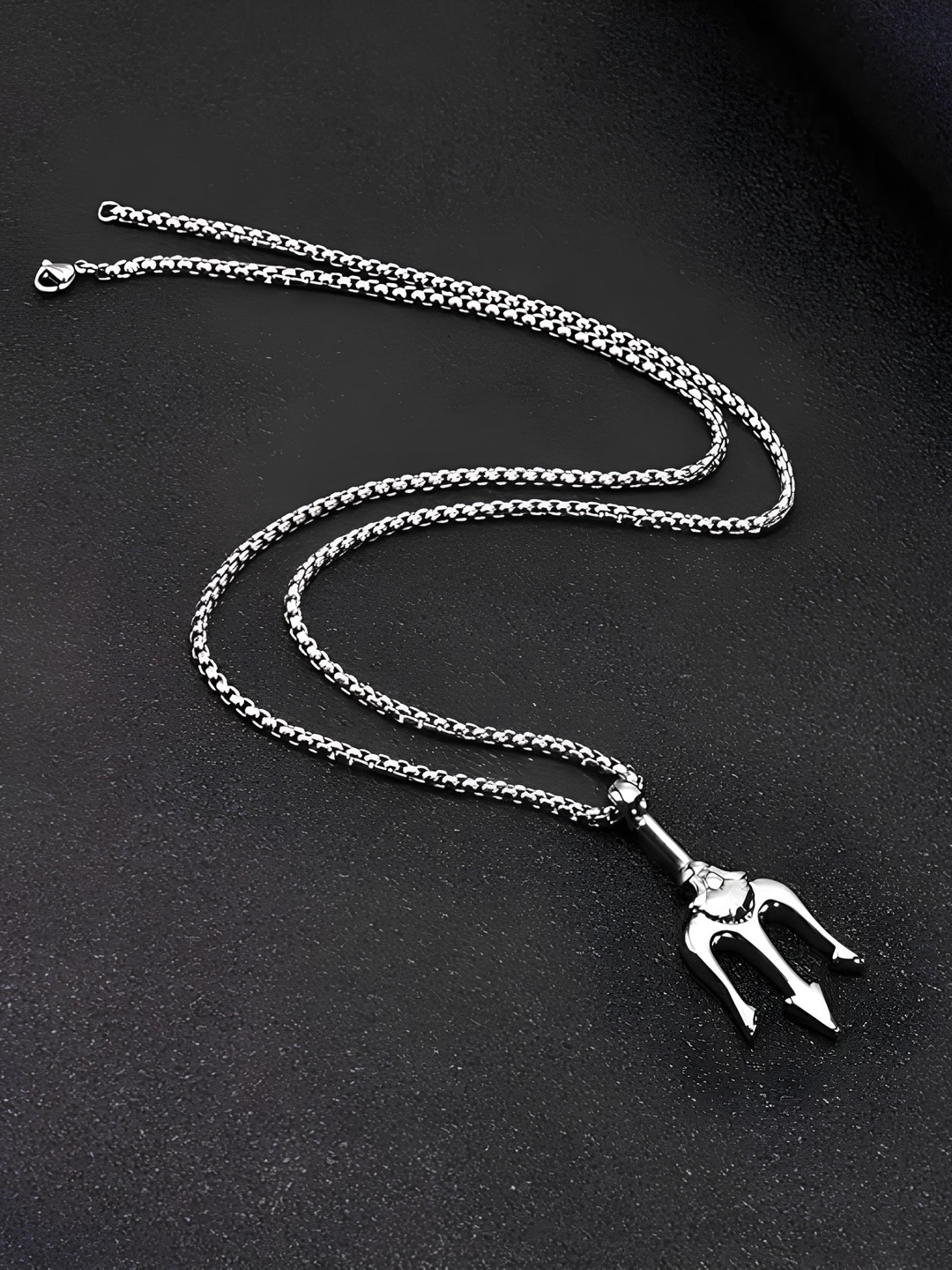 

KARISHMA KREATIONS Unisex Stainless Steel Silver-Plated Quirky Pendants with Chains