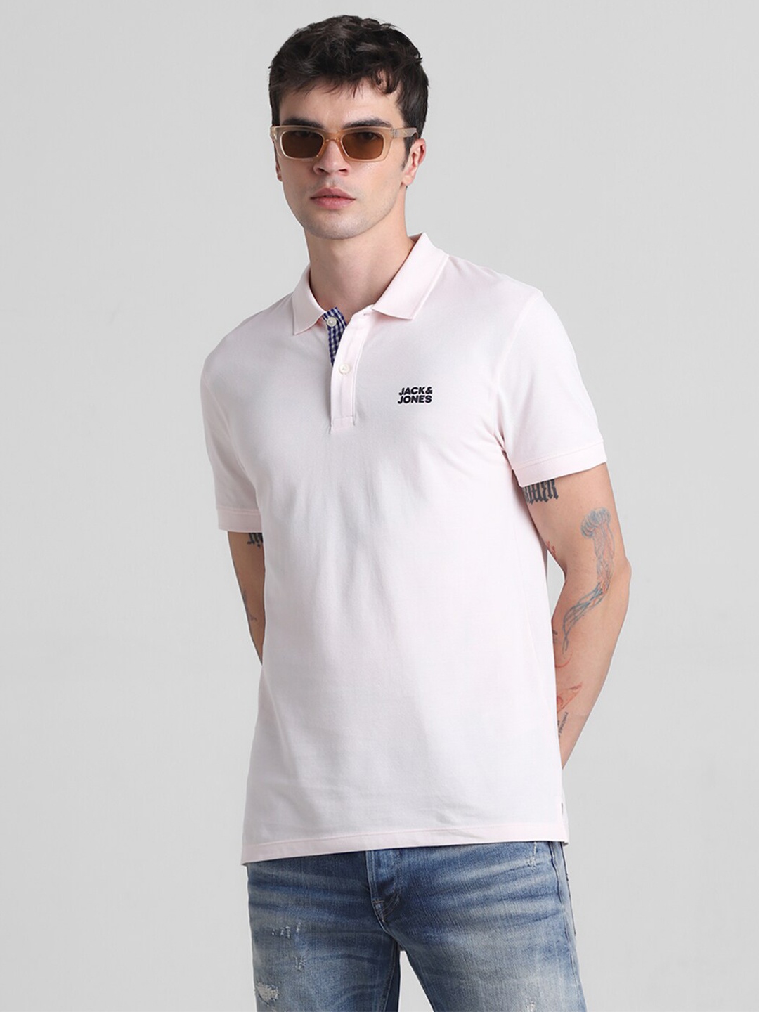 

Jack & Jones Polo Collar Pure Cotton Slim Fit T-shirt, Pink