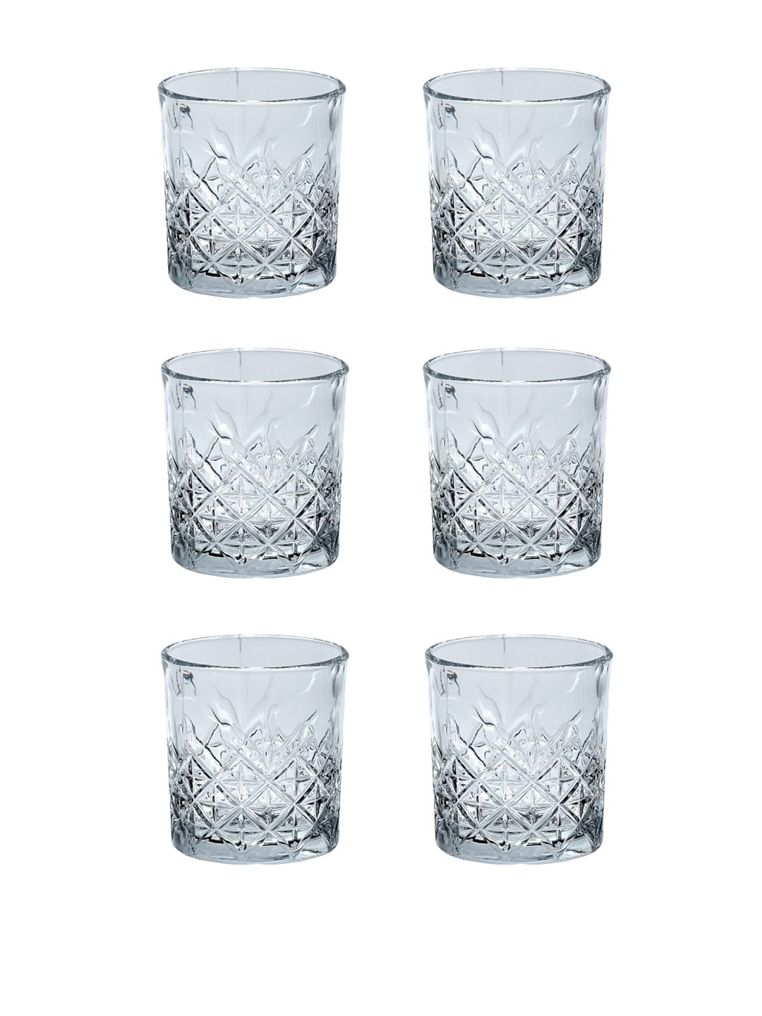 

ceradeco Transparent 6 Pieces Textured Whisky Glasses 360 ml Each