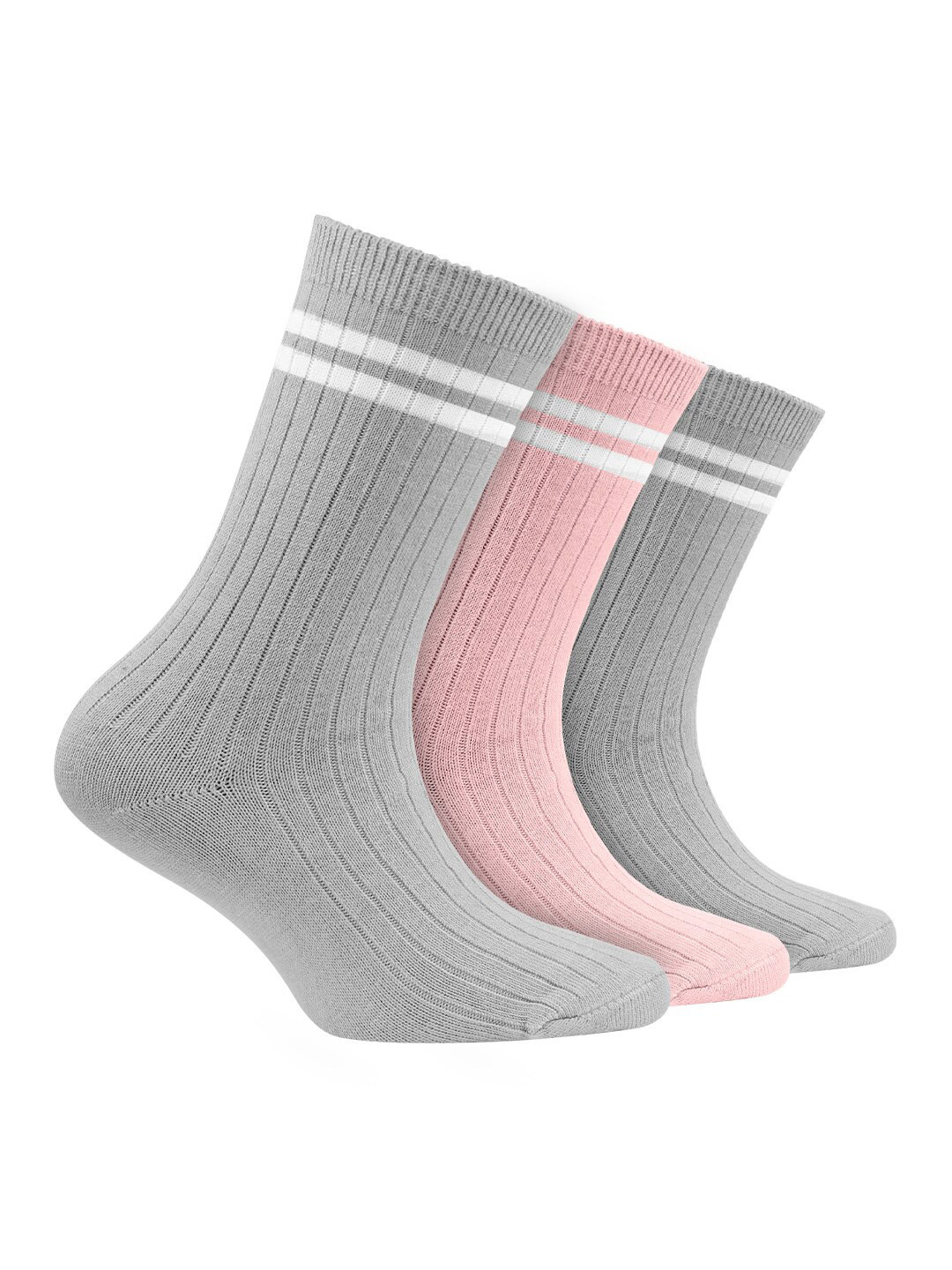 

FOOTPRINTS Kids Pack Of 3 Odour Free Organic Cotton Bamboo Ribbed Above Ankle Length Socks, Grey