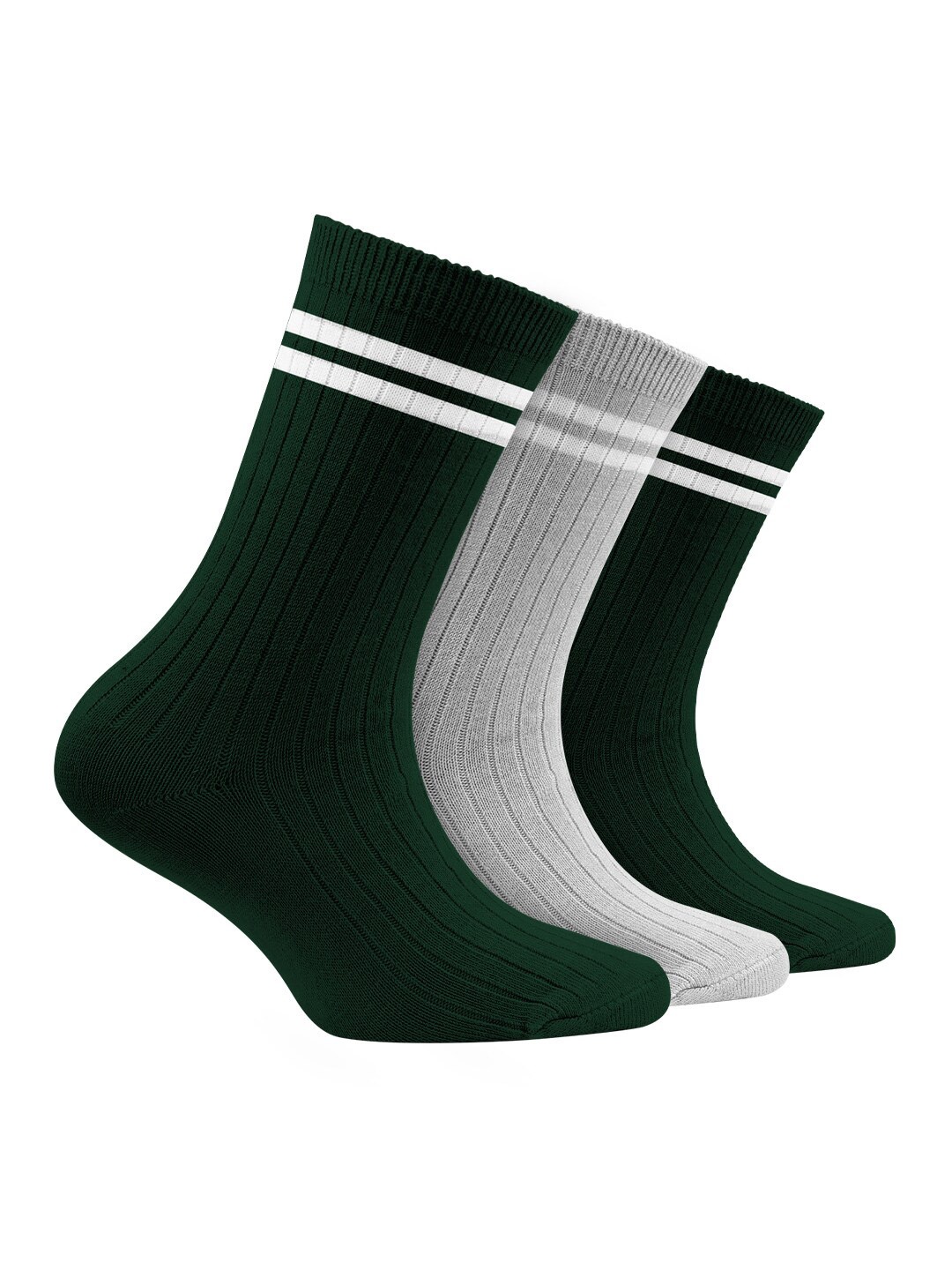 

FOOTPRINTS Kids Pack Of 3 Odour Free Organic Cotton Bamboo Ribbed Above Ankle Length Socks, Grey