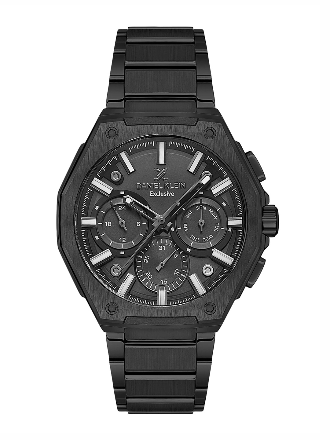 

Daniel Klein Men Round Shaped Dial & Bracelet Style Straps Analogue Watch DK.1.13677-5, Black
