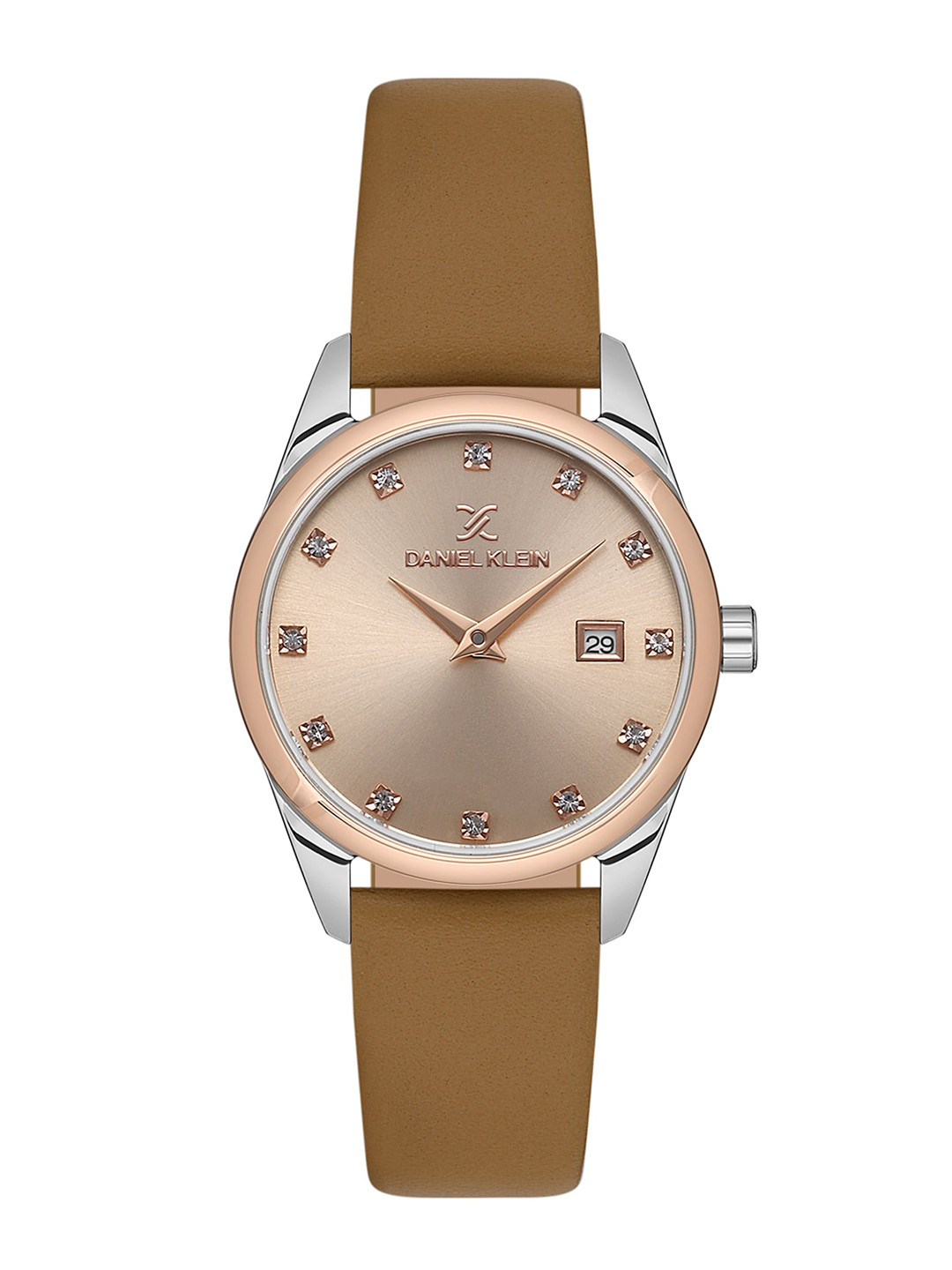 

Daniel Klein Men Embellished Leather Straps Analogue Watch DK.1.13664-6, Pink