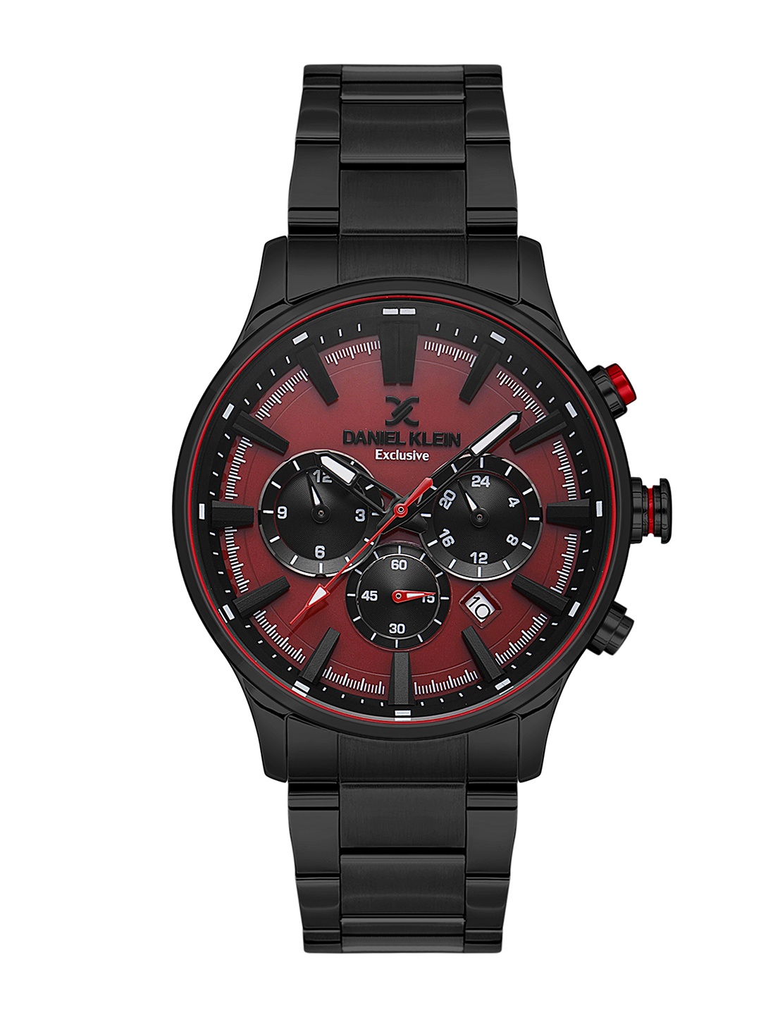 

Daniel Klein Men Embellished Dial & Bracelet Style Straps Analogue Watch DK.1.13643-4, Red