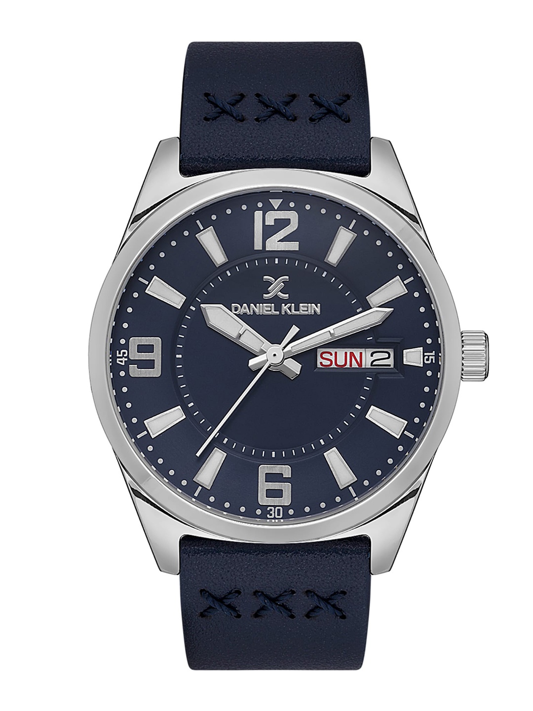 

Daniel Klein Premium Men Textured Dial & Leather Straps Analogue Watch DK.1.13668-3, Blue