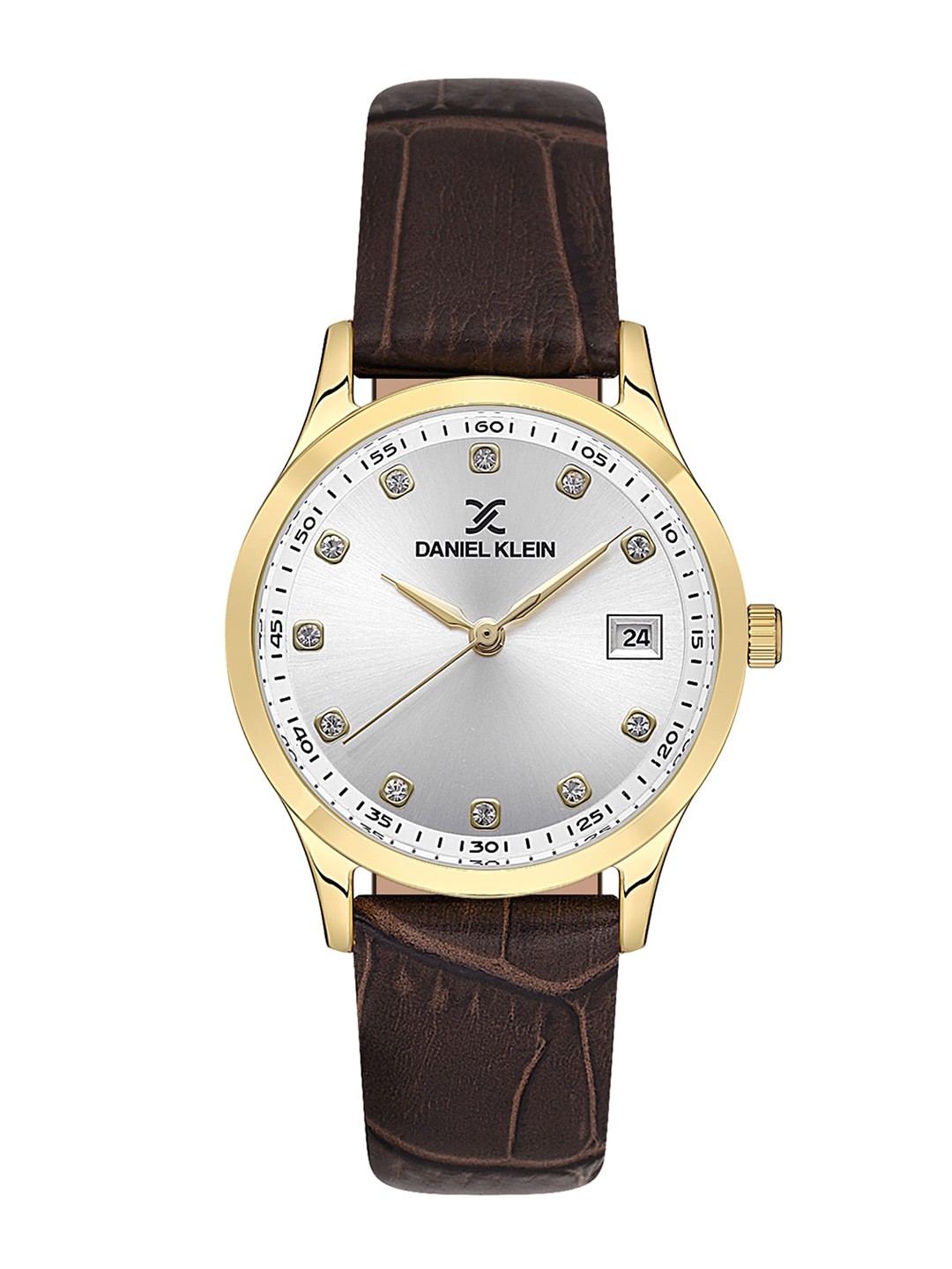 

Daniel Klein Women Premium Embellished Leather Straps Analogue Watch DK.1.13595-2, Silver