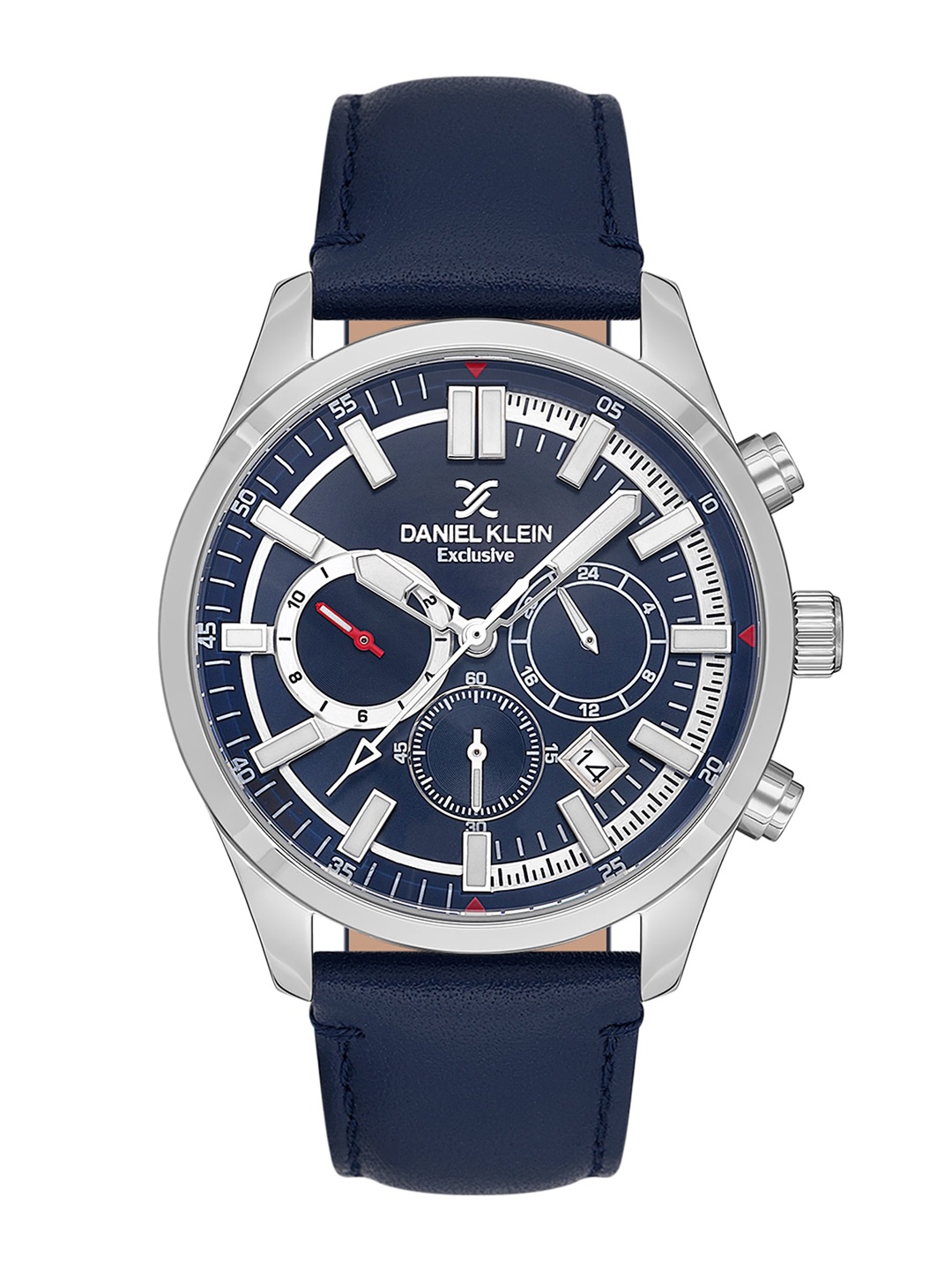 

Daniel Klein Exclusive Men Leather Straps Chronograph Analogue Watch DK.1.13635-2, Blue