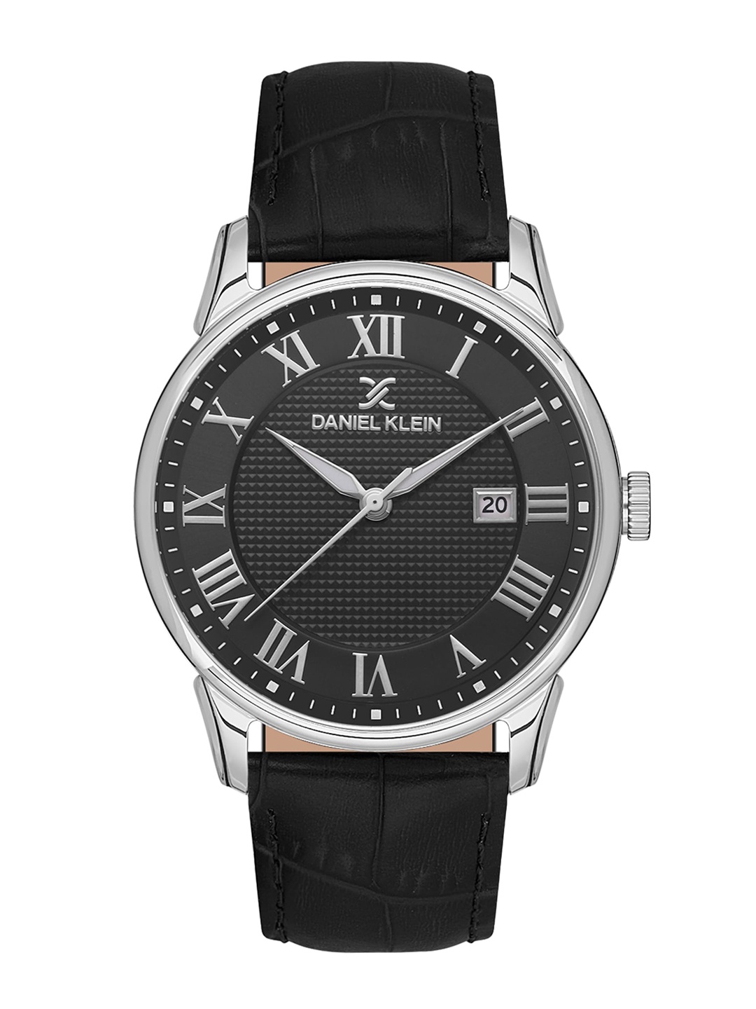 

Daniel Klein Men Patterned Dial & Leather Textured Straps Analogue Watch DK.1.13652-2, Black