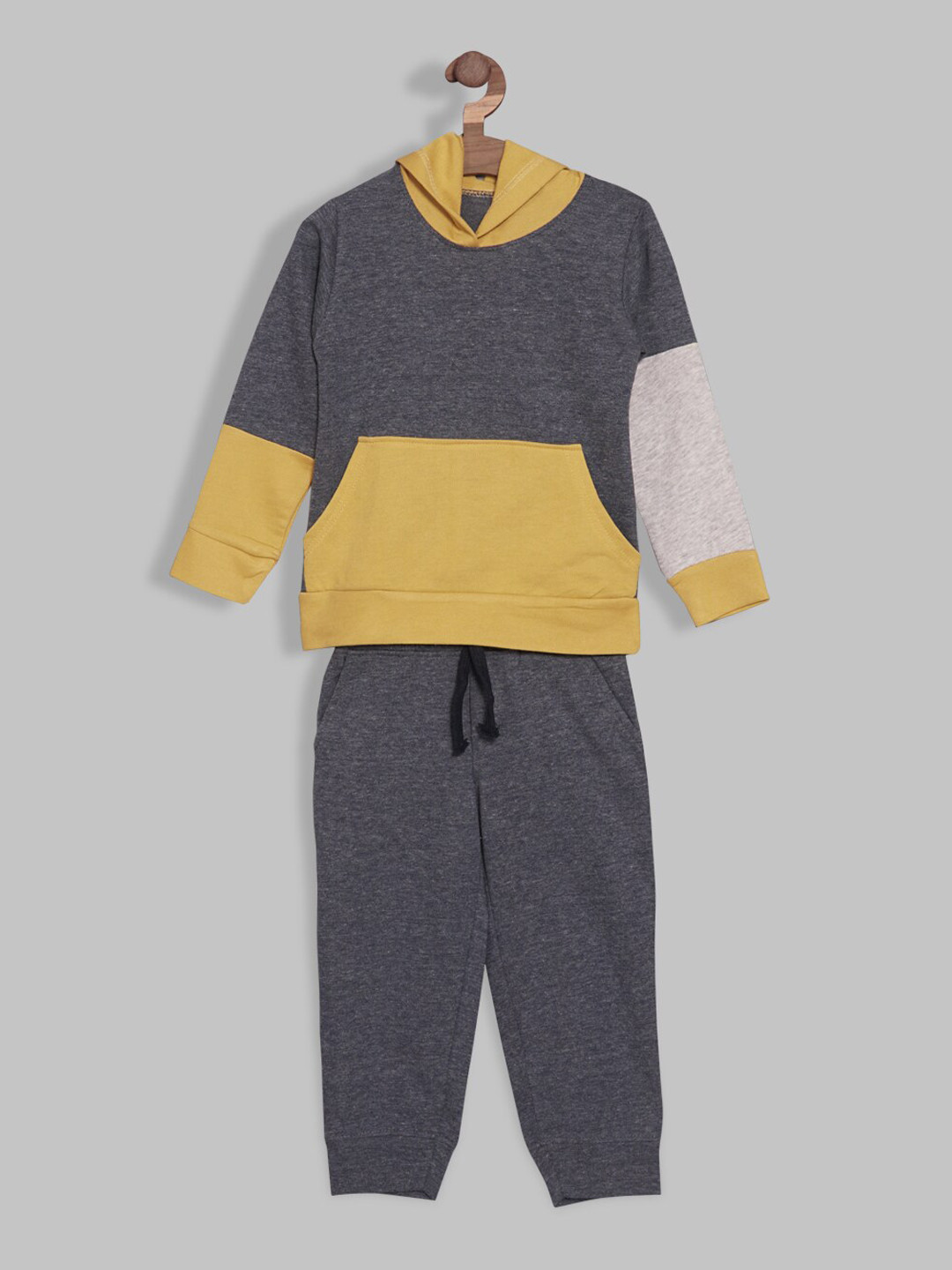 

BAESD Boys Printed Cotton Hooded & Joggers, Grey