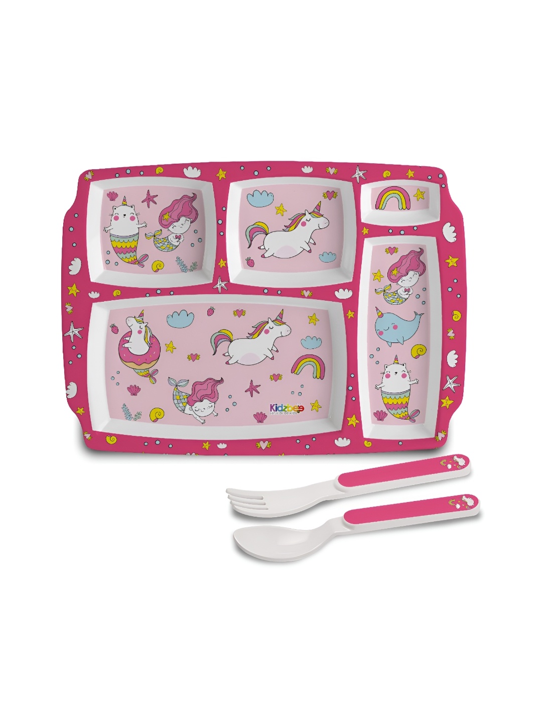 

Cello Kidzbee Set of 3 Pink BPA Free Pentameal Pink Parade Melamine Meal Set