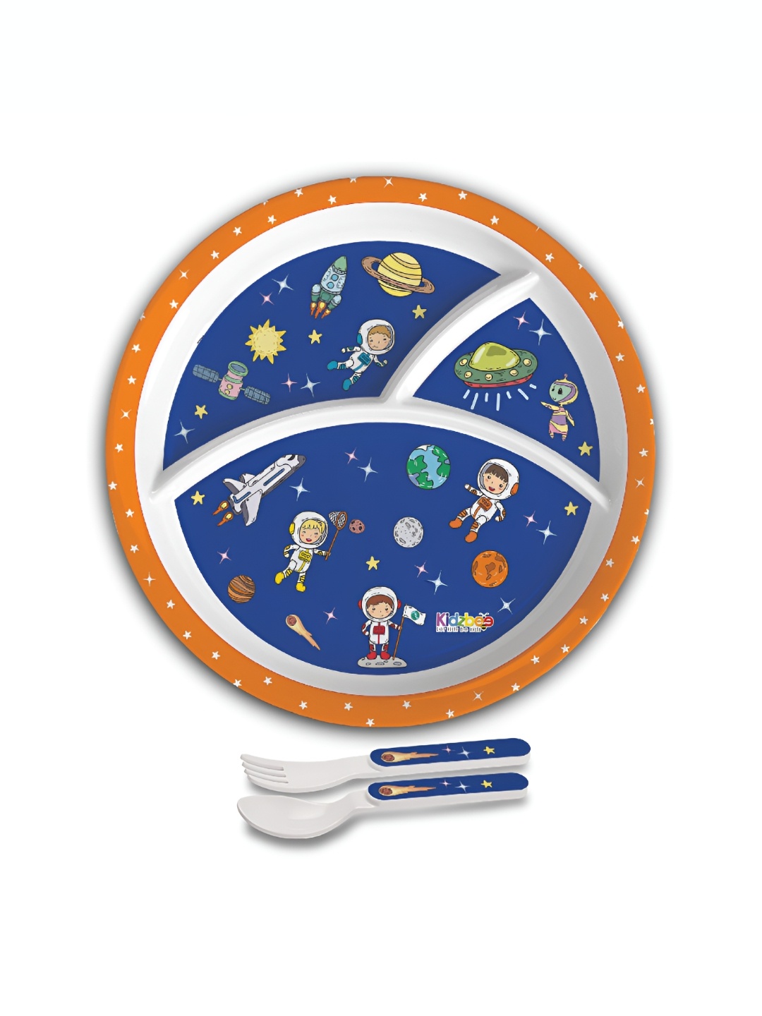 

Cello Kidzbee Set of 3 BPA Free Trioplate Cosmic Explorer Melamine Meal Set, Navy blue