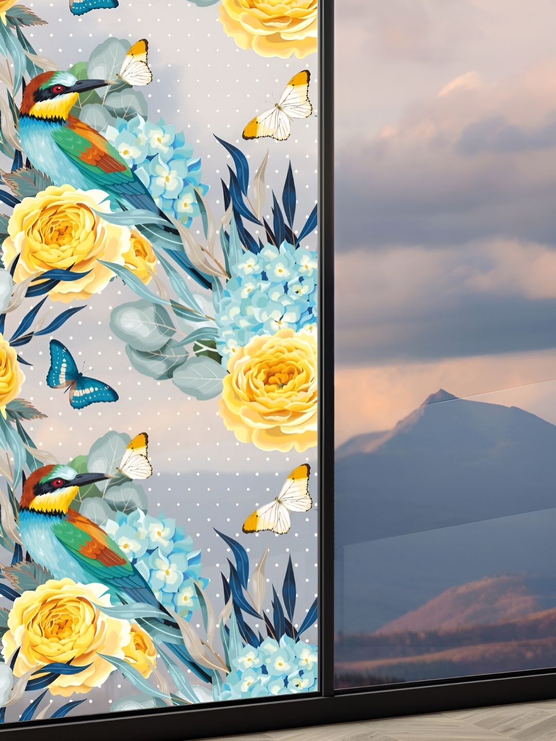 

CVANU Transparent & Yellow Printed Self-Adhesive Waterproof Window Film