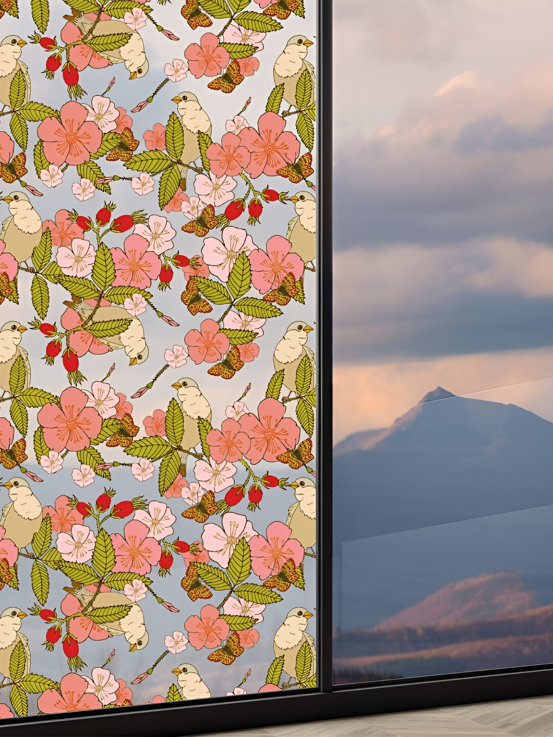 

CVANU Transparent & Green Printed Self-Adhesive Waterproof Window Film