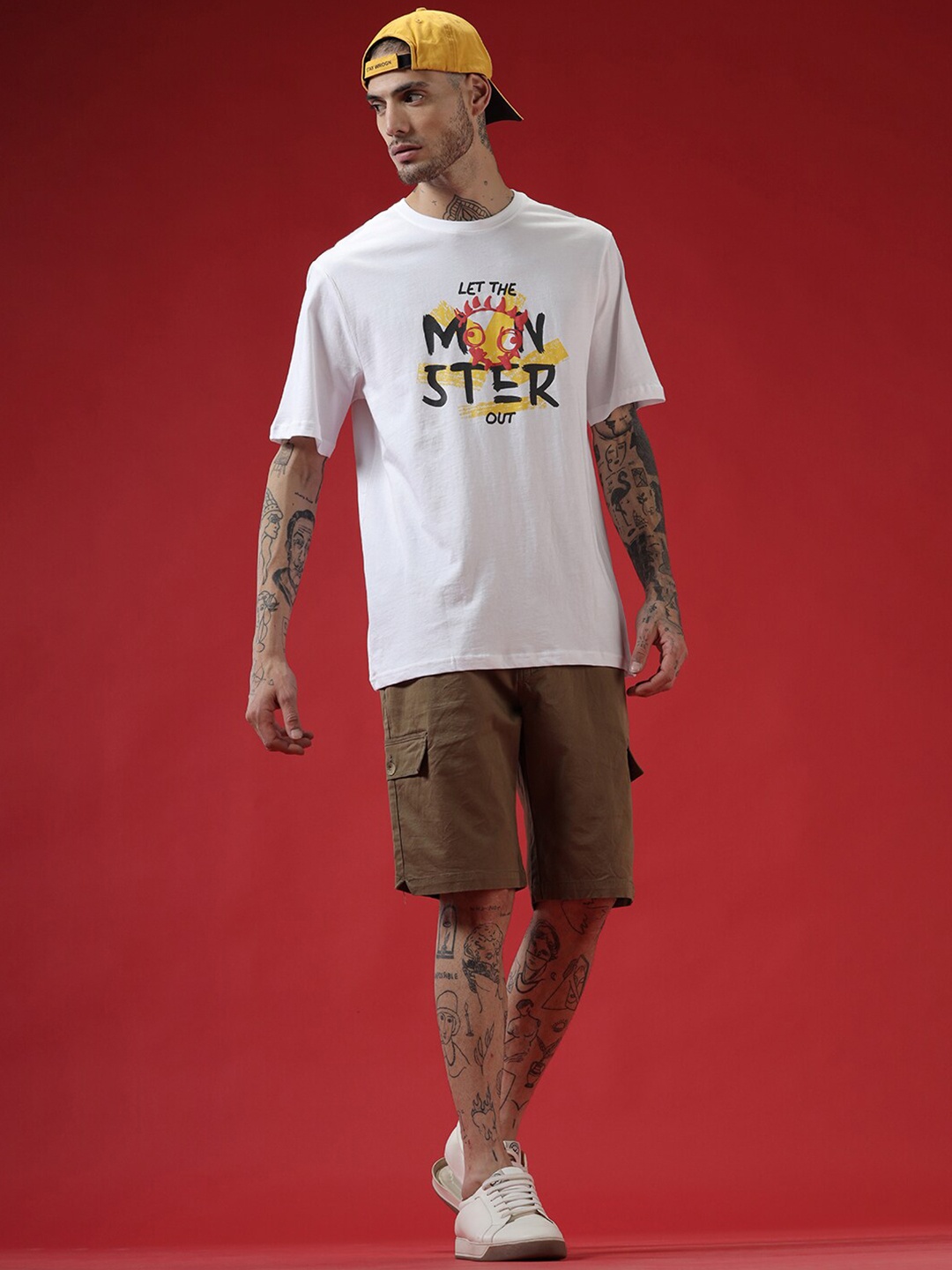 

WROGN Typography Printed Drop-Shoulder Sleeves T-shirt, White