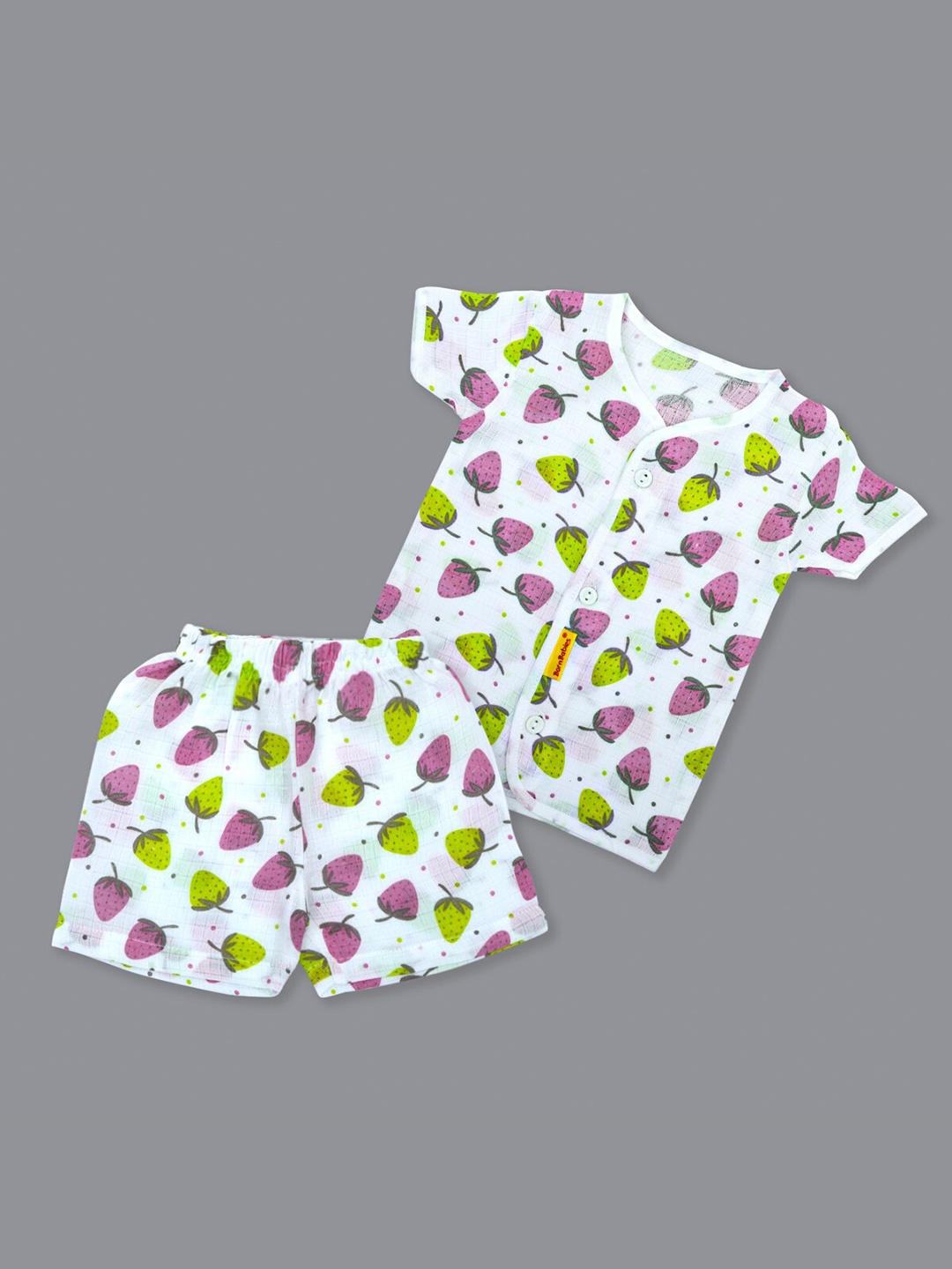 

Born Babies Infant Boys Printed Sleeveless Top with Shorts, Pink