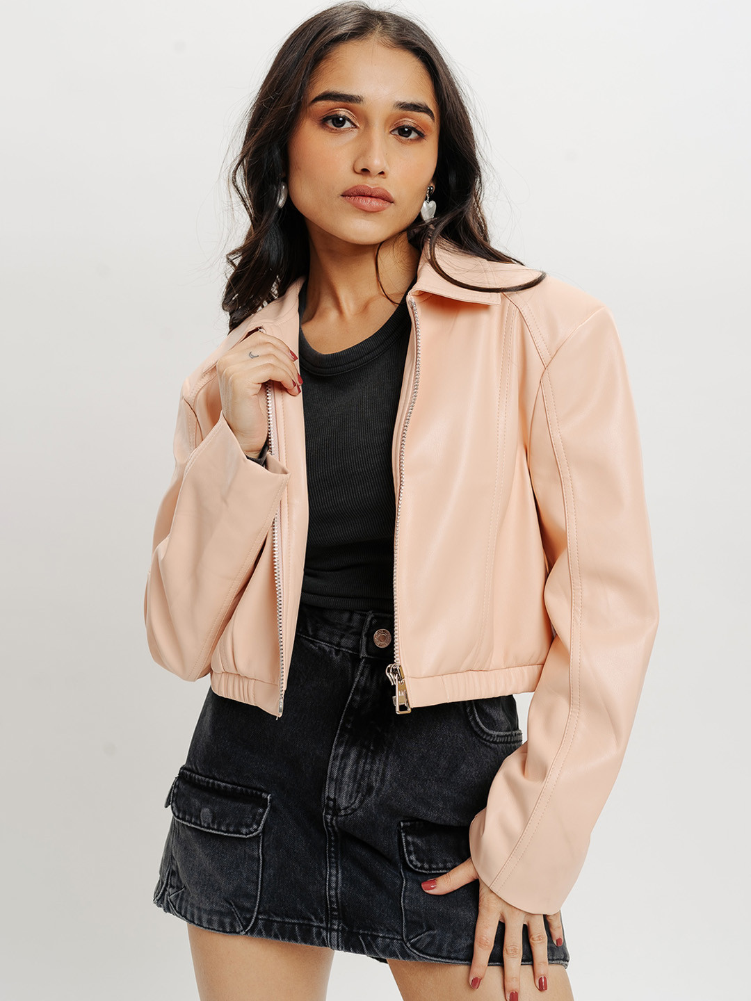 

FREAKINS Women Crop Tailored Jacket, Pink