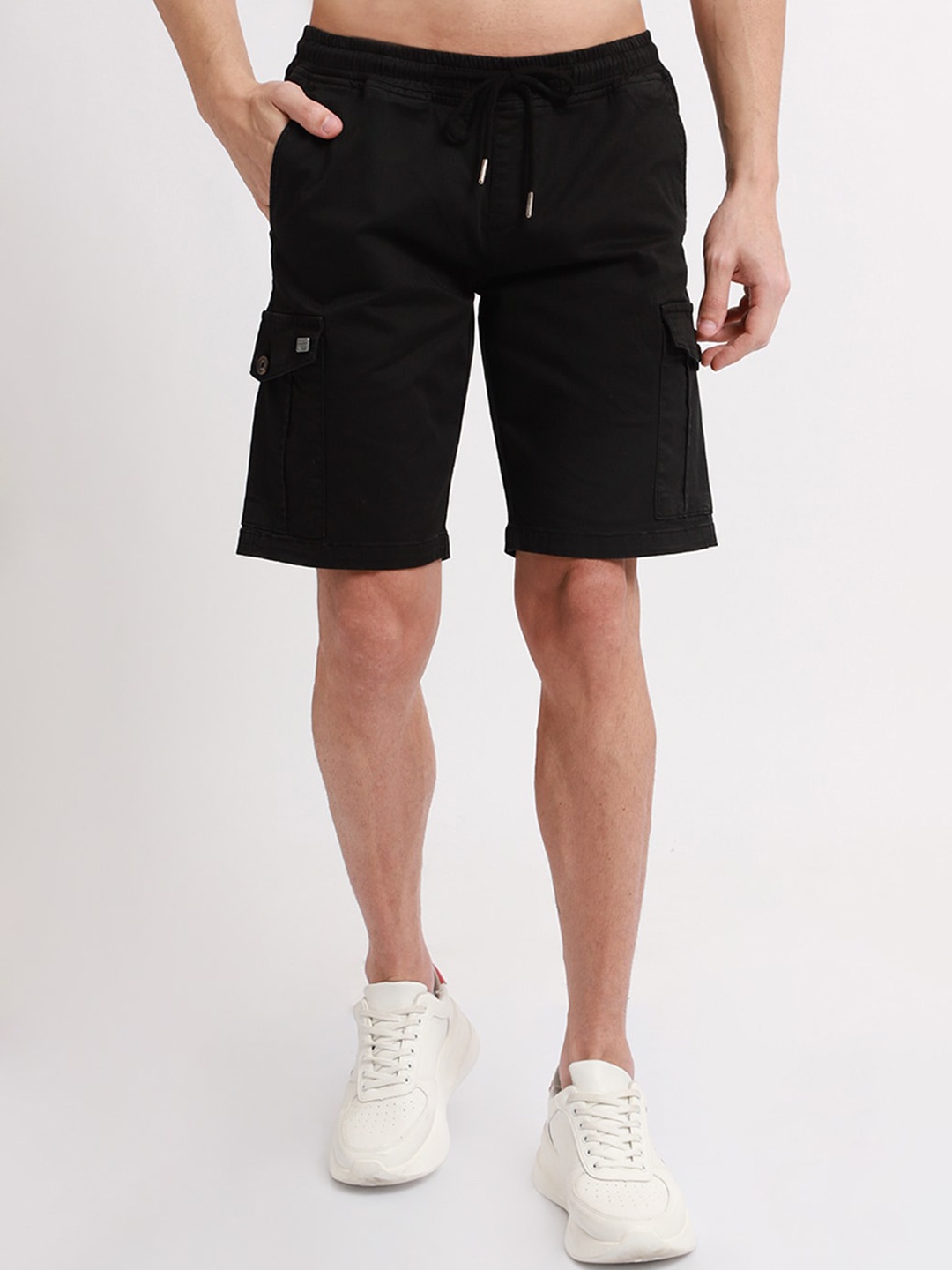 

Banana Club Men Cotton Cargo Shorts, Black