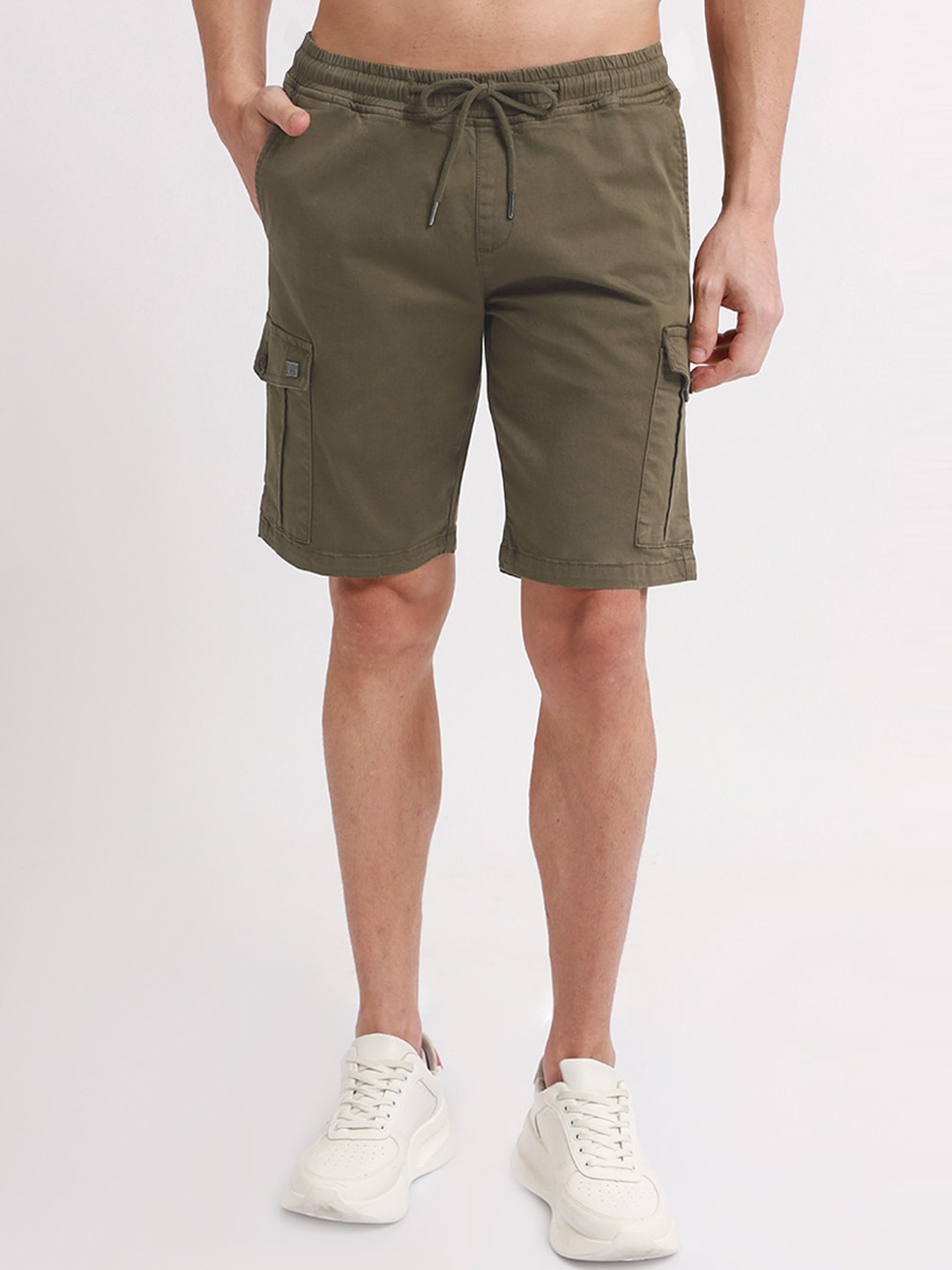 

Banana Club Men Cotton Cargo Shorts, Green