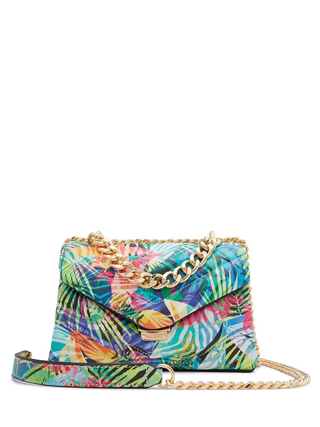 

ALDO Tropical Printed Structured Sling Bag, Blue