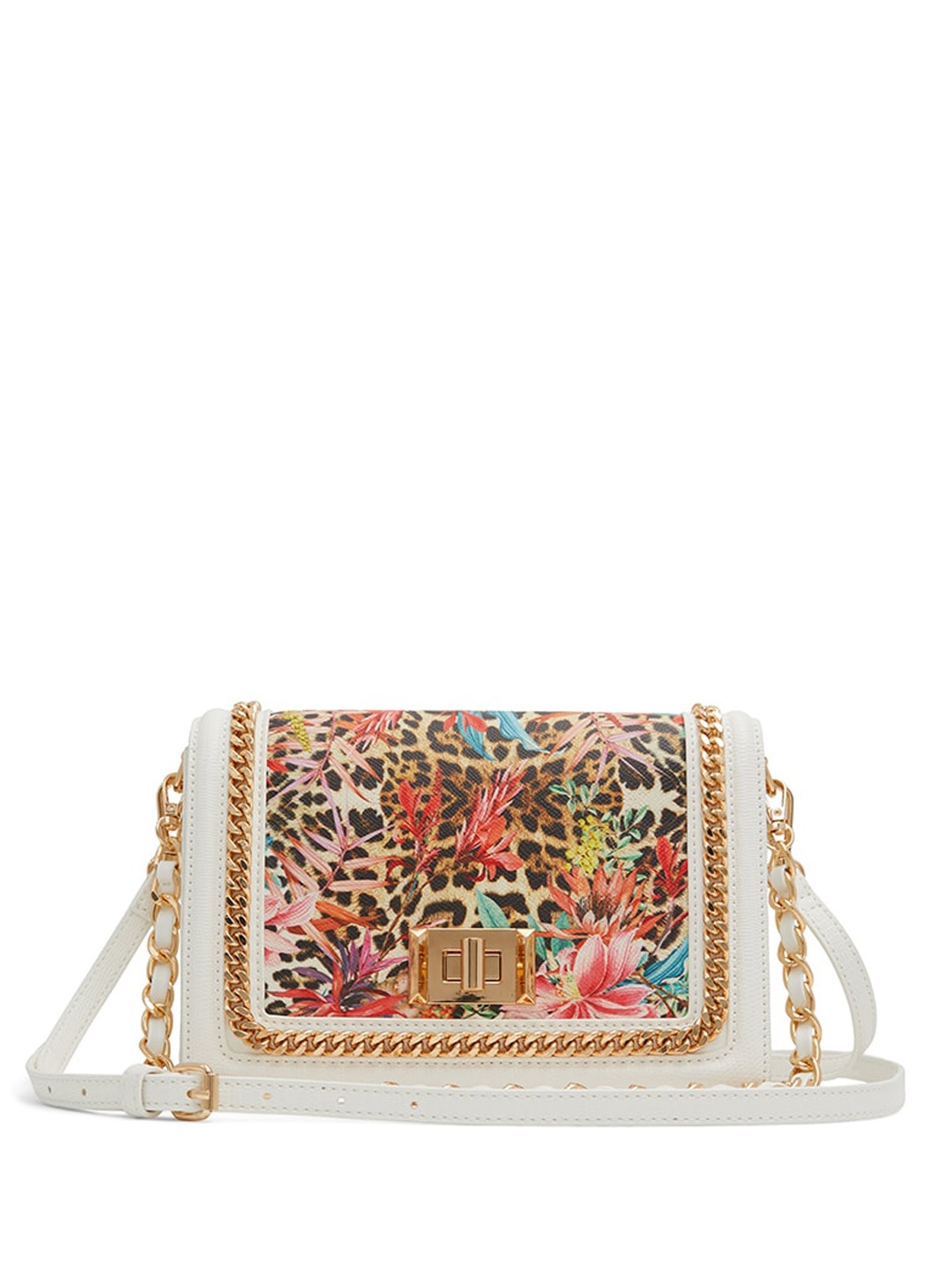 

ALDO Animal Printed Structured Sling Bag, White