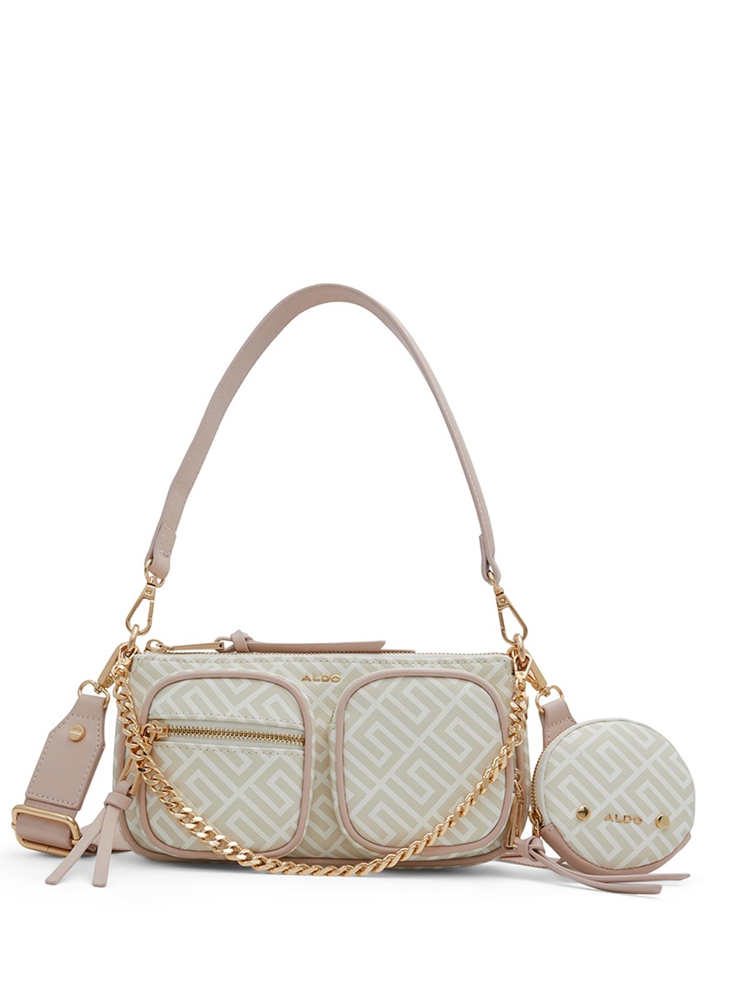 

ALDO Printed Structed Sling Bag, Pink