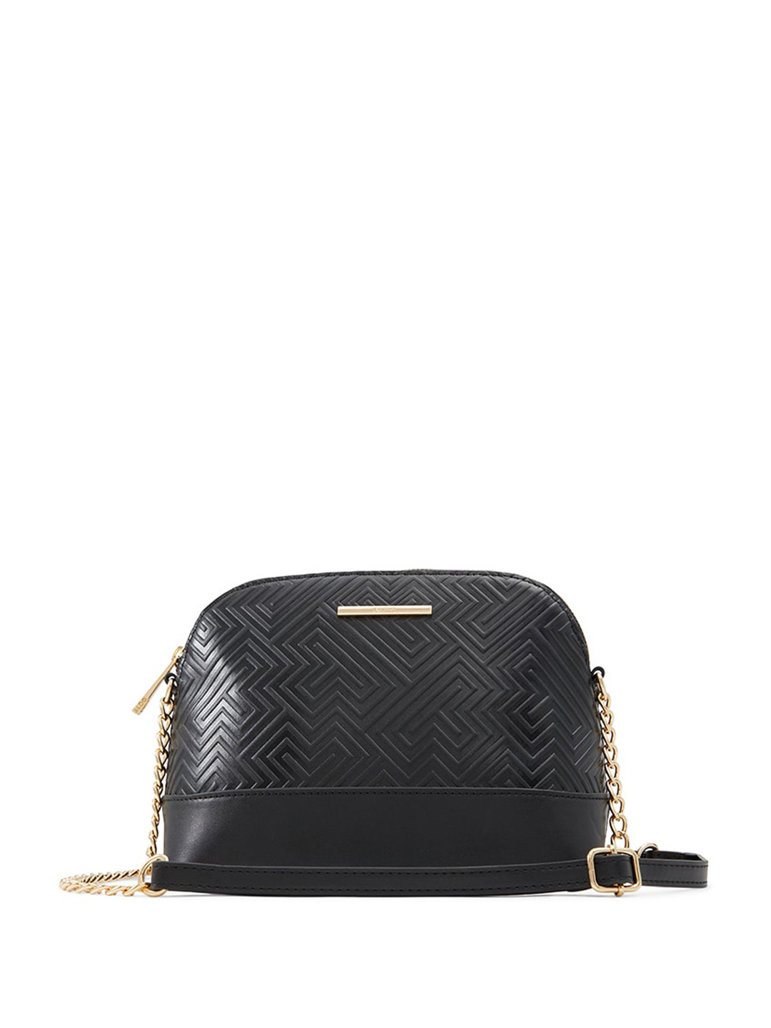 

ALDO Textured Half Moon Sling Bag with Quilted, Black