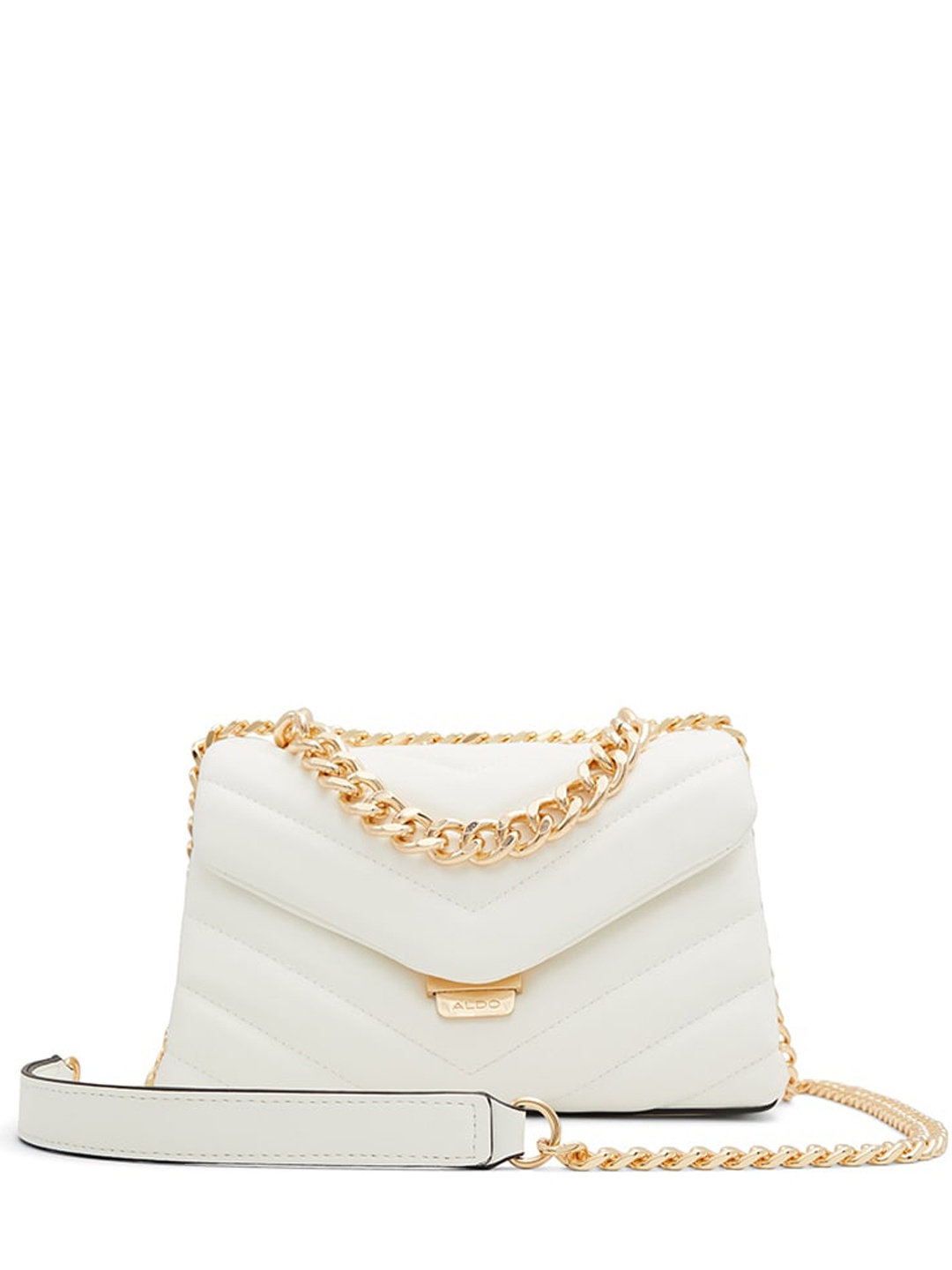 

ALDO Quilted Structured Sling Bag, White