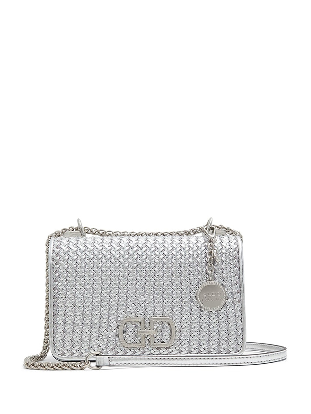 

ALDO Textured Structured Sling Bag, Silver