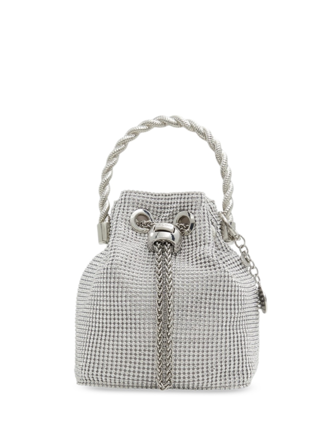 

ALDO Textured Bucket Sling Bag, Silver