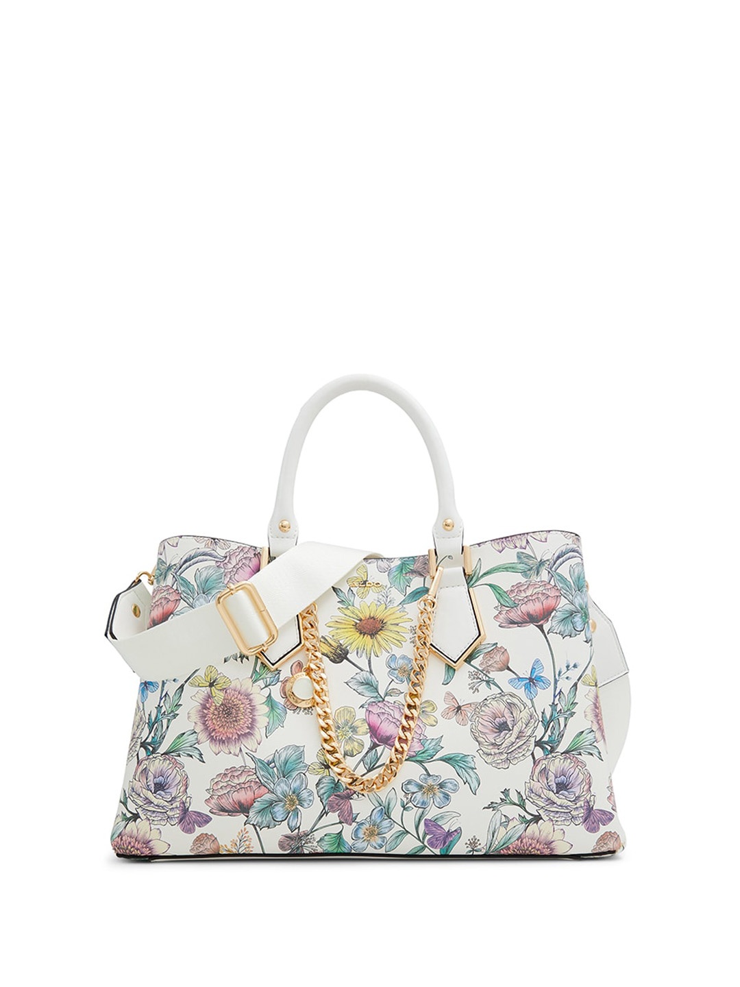 

ALDO Floral Printed Shopper Handheld Bag, White