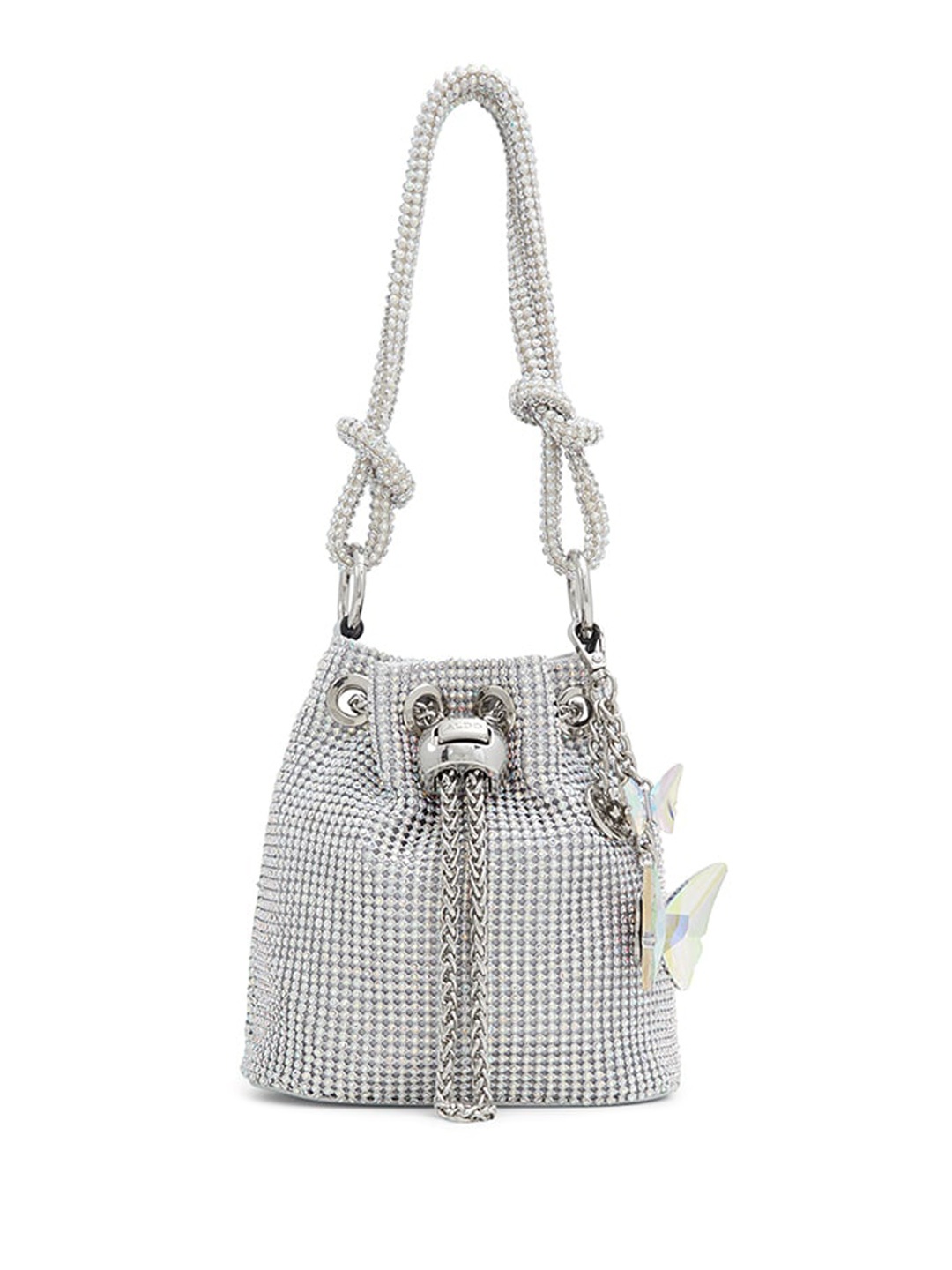 

ALDO Embellished Bucket Shoulder Bag, Silver