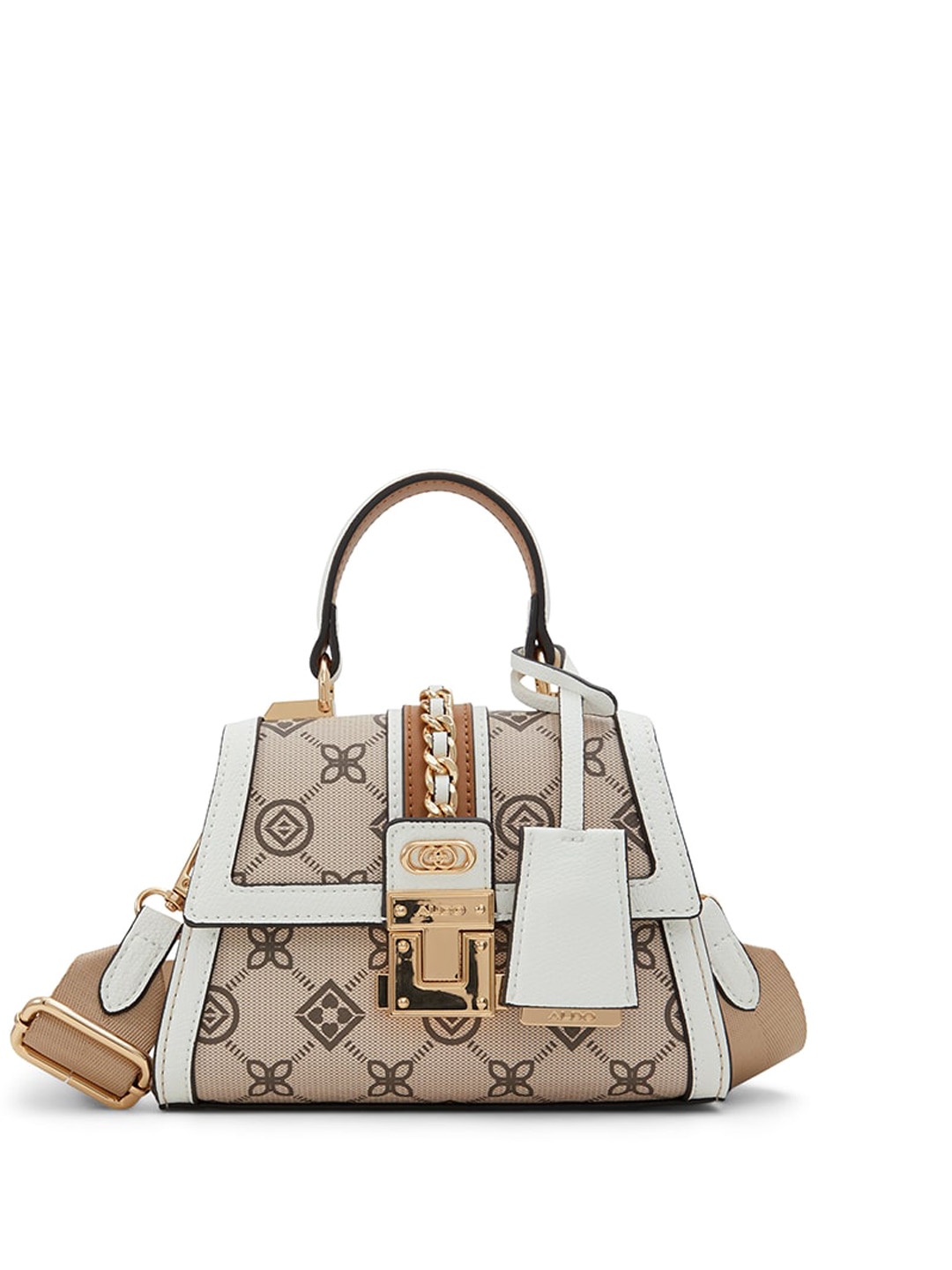 

ALDO Textured Structured Satchel bag, Beige