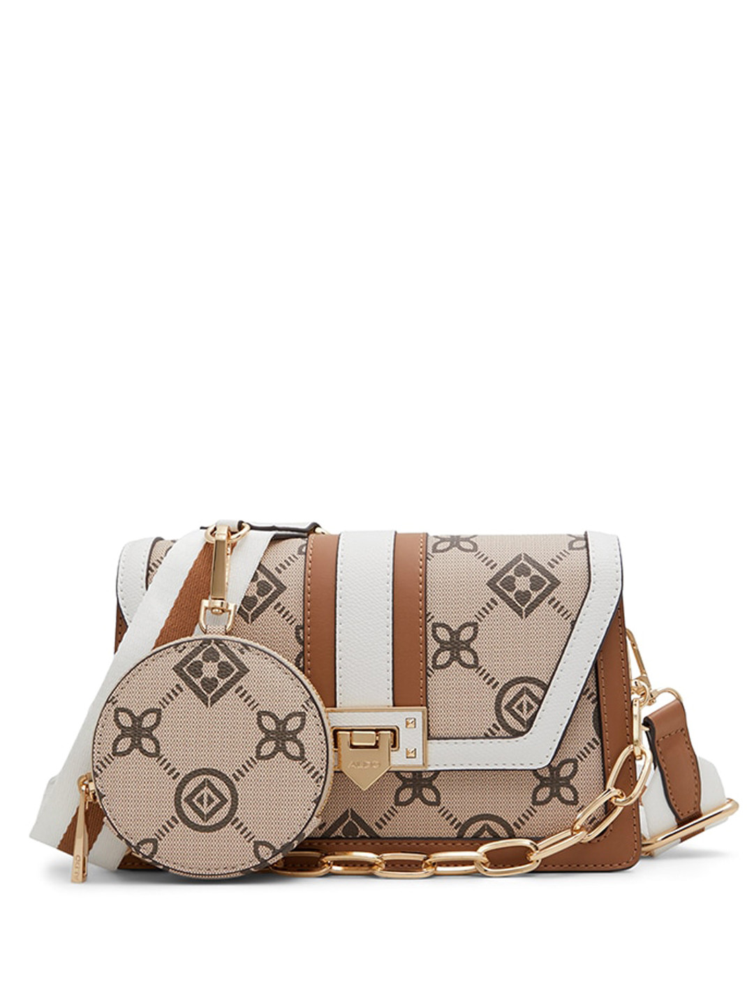 

ALDO Textured Structured Sling Bag, Brown