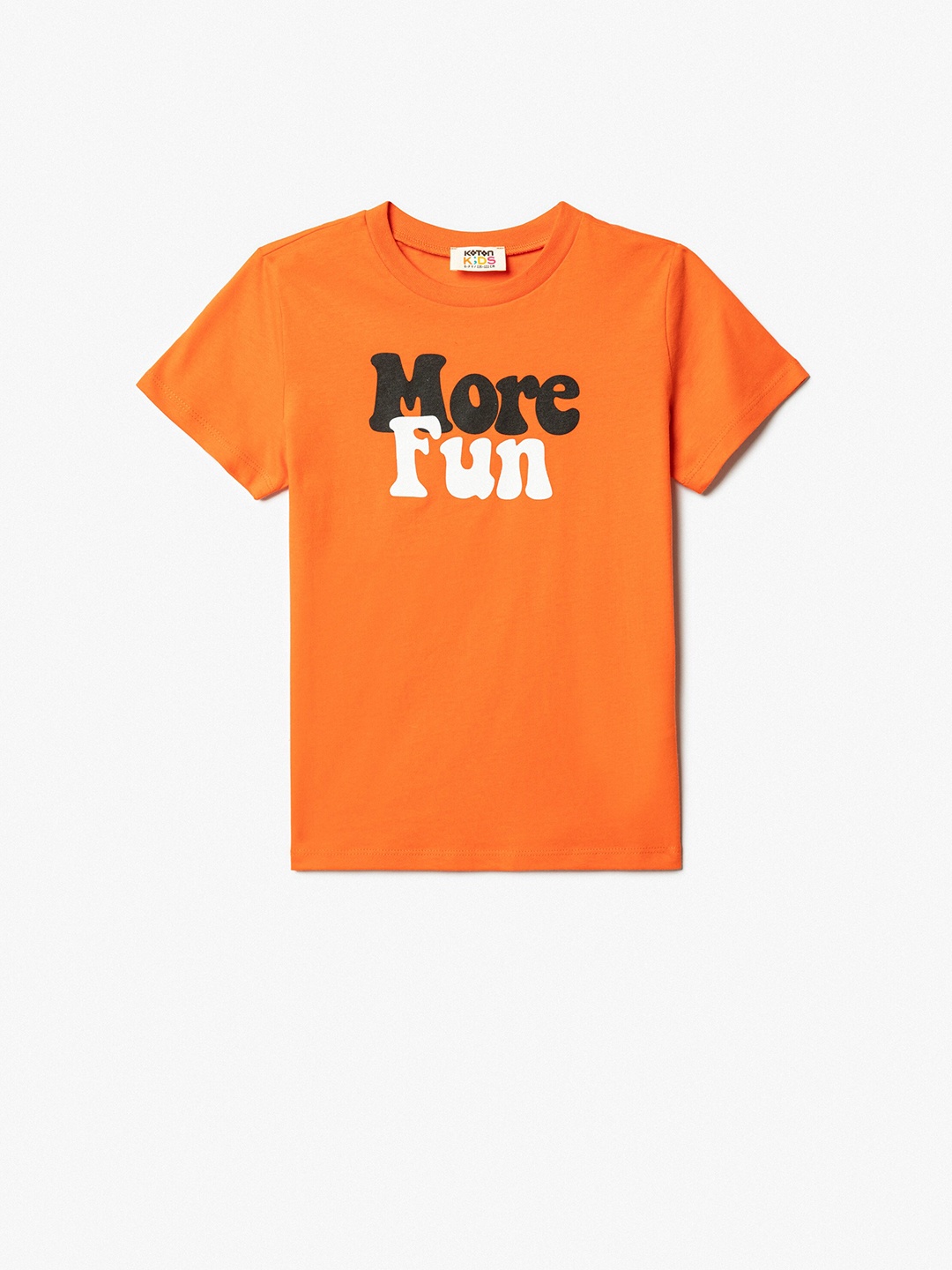 

Koton Boys Typography Printed Pure Cotton T-shirt, Orange