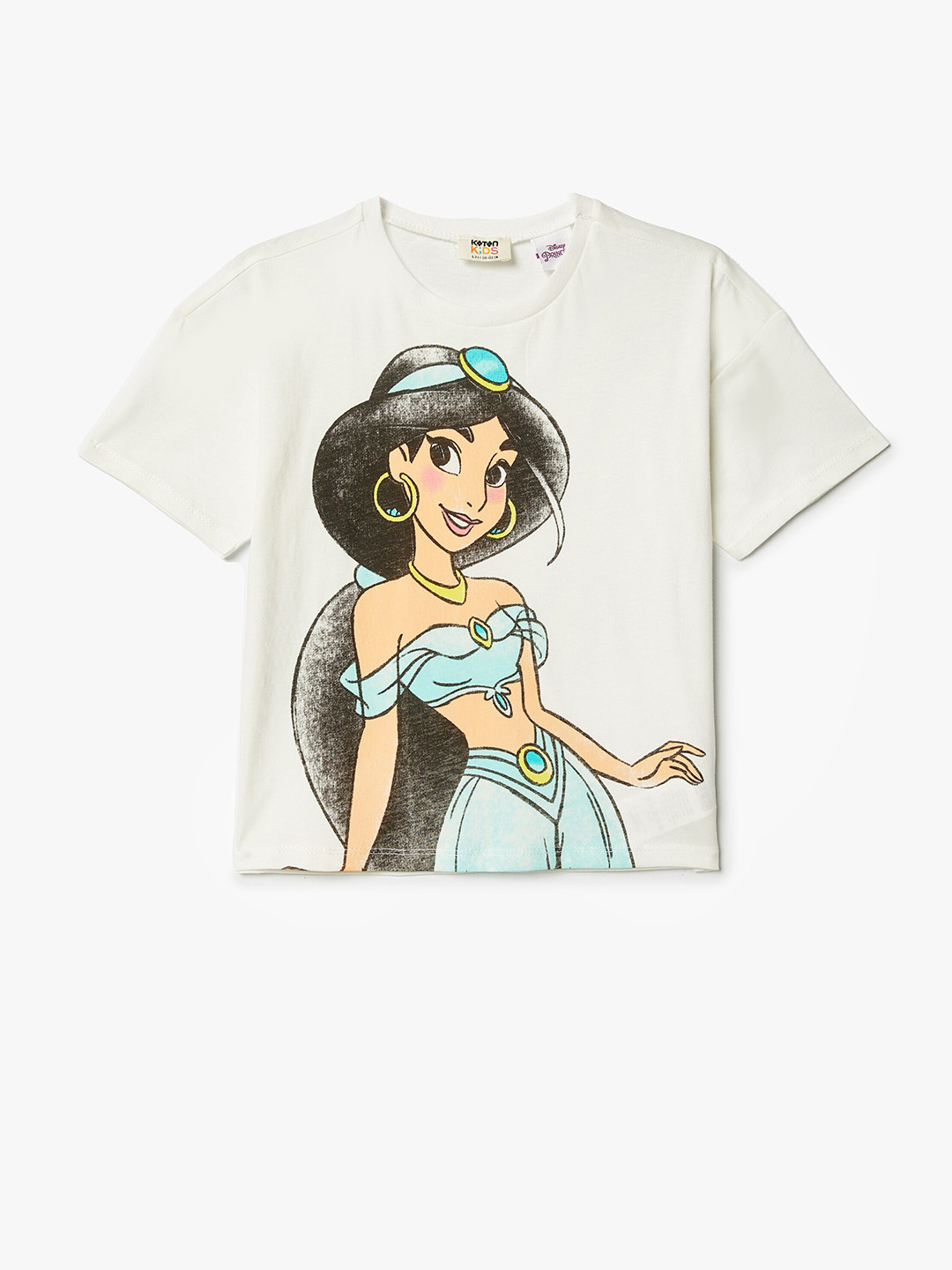 

Koton Girls Graphic Printed Cotton T-shirt, Beige