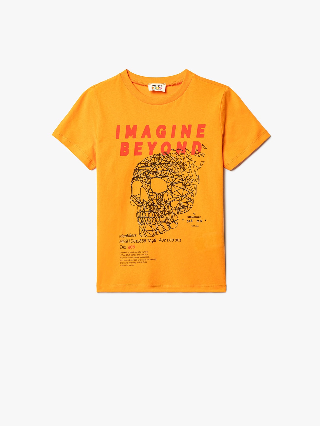 

Koton Boys Round Neck Printed Cotton T-shirt, Orange