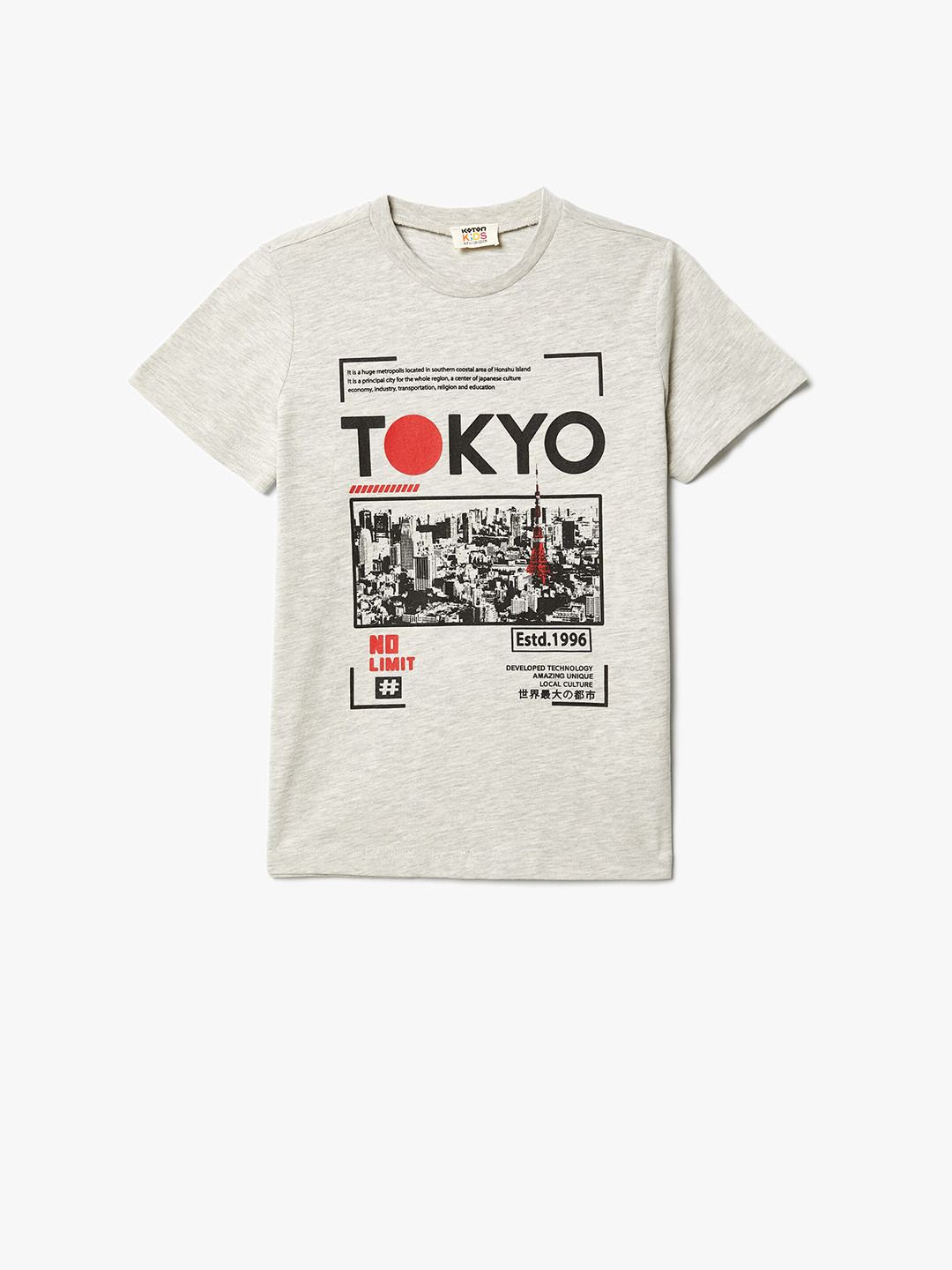 

Koton Boys Graphic Printed T-shirt, Grey