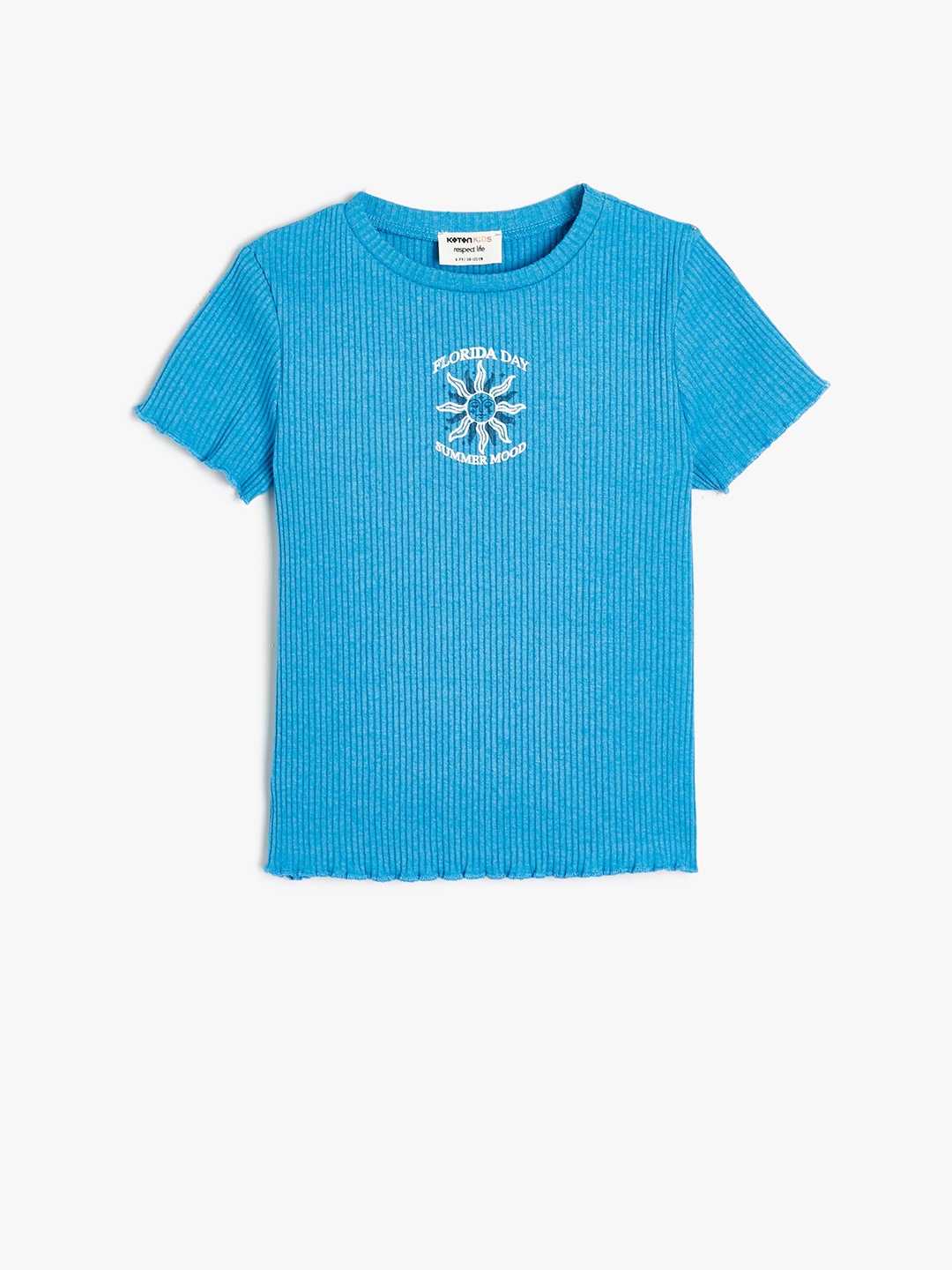 Koton Girls Graphic Printed T-shirt, Blue
