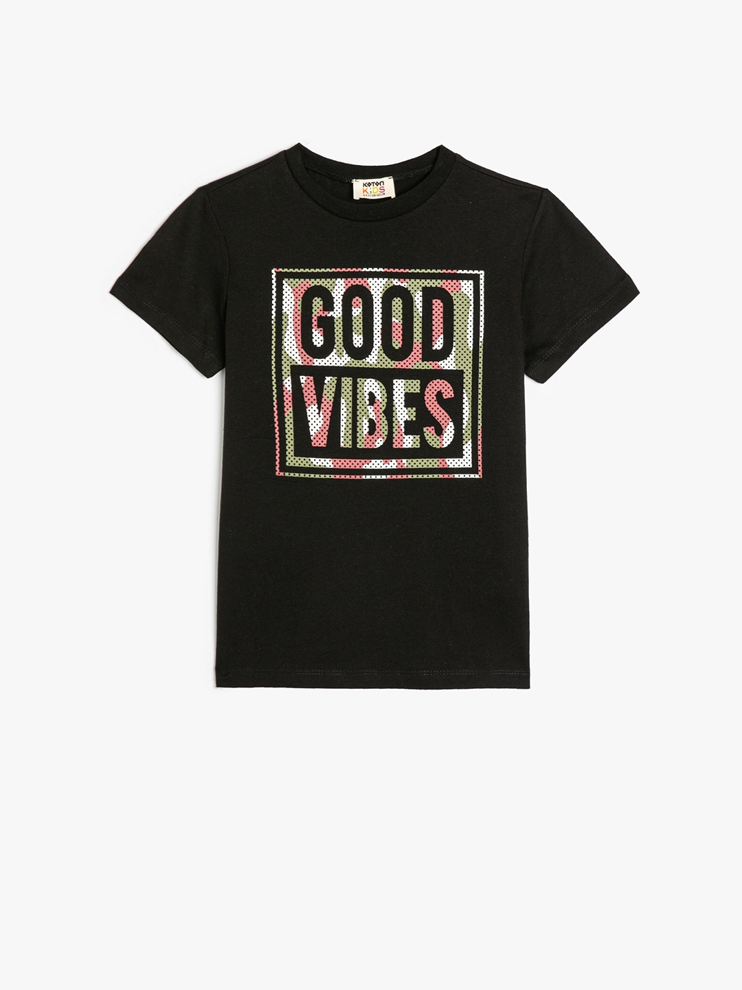 

Koton Boys Typography Printed Pure Cotton T-shirt, Black