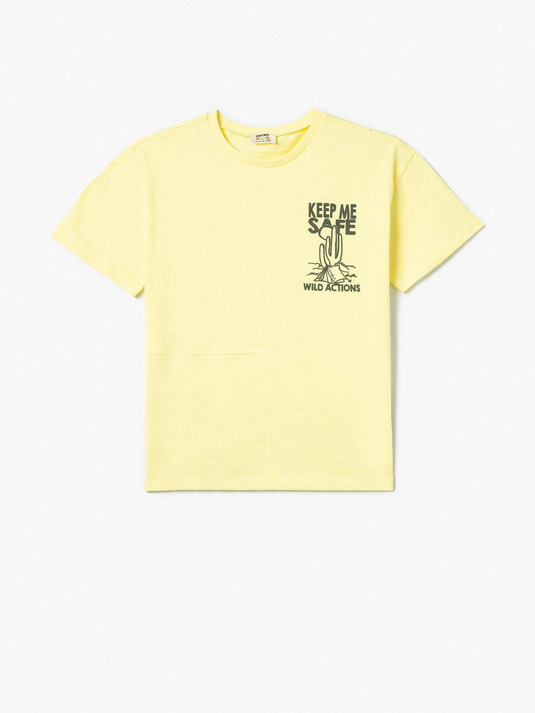 

Koton Boys Round Neck Pure Cotton T-shirt, Yellow