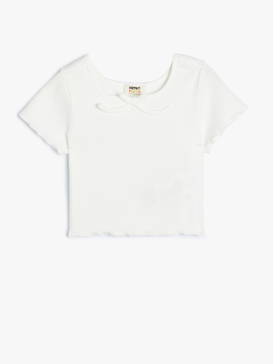 

Koton Girls Round Neck Cotton T-shirt, White