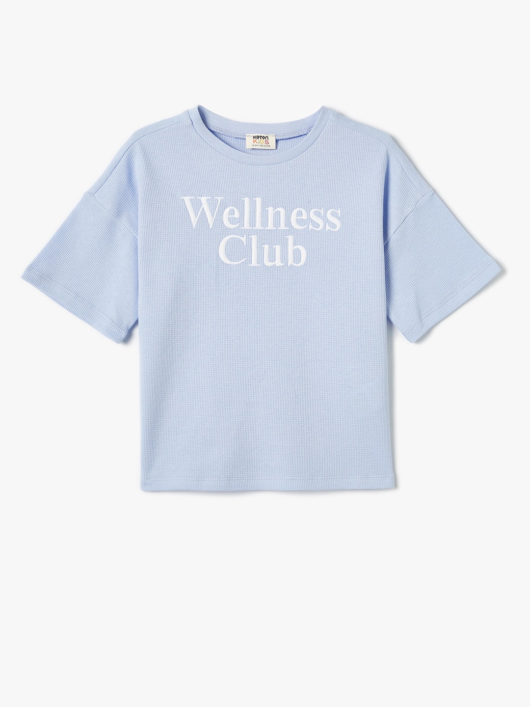 

Koton Girls Round Neck Typography Printed Cotton T-shirt, Blue