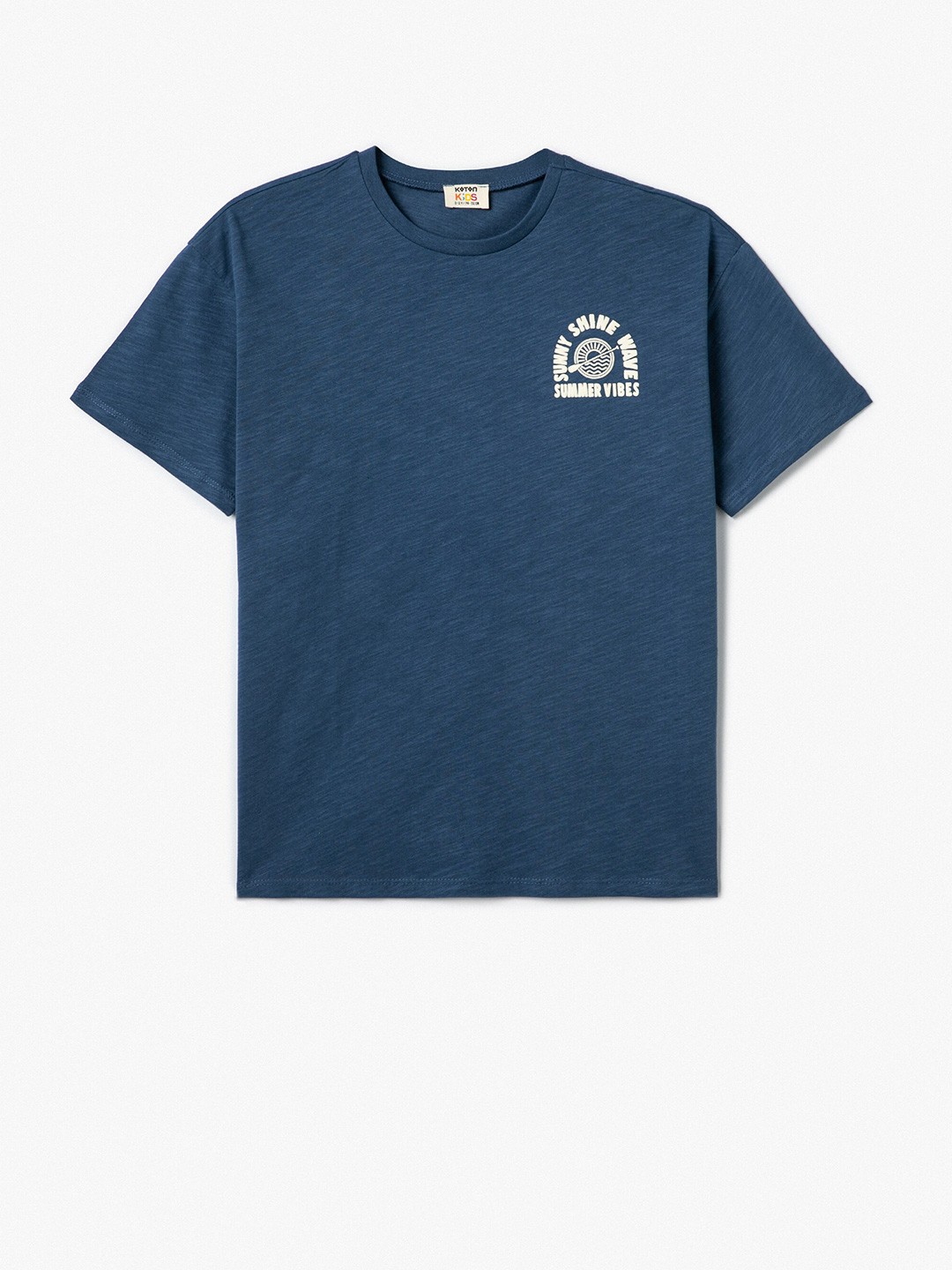 

Koton Boys Round Neck Cotton T-shirt, Blue