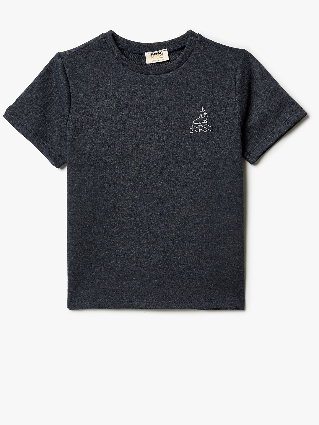 

Koton Boys Round Neck Cotton T-shirt, Navy blue