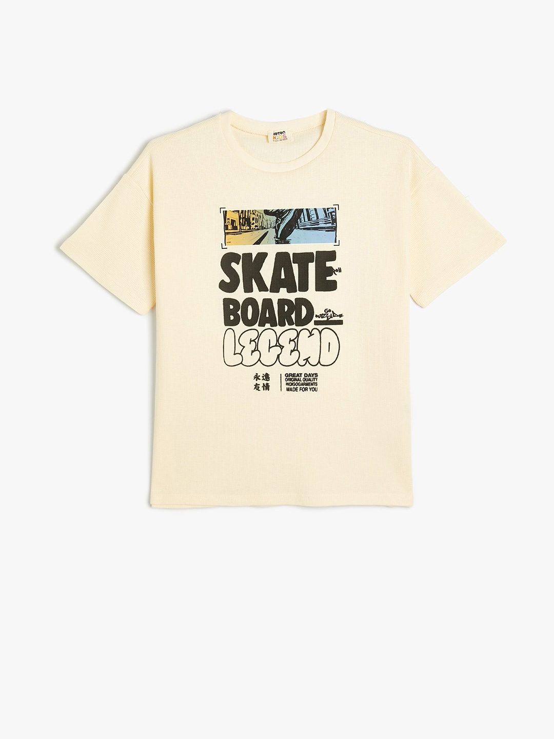 

Koton Boys Typography Printed Cotton T-shirt, Beige
