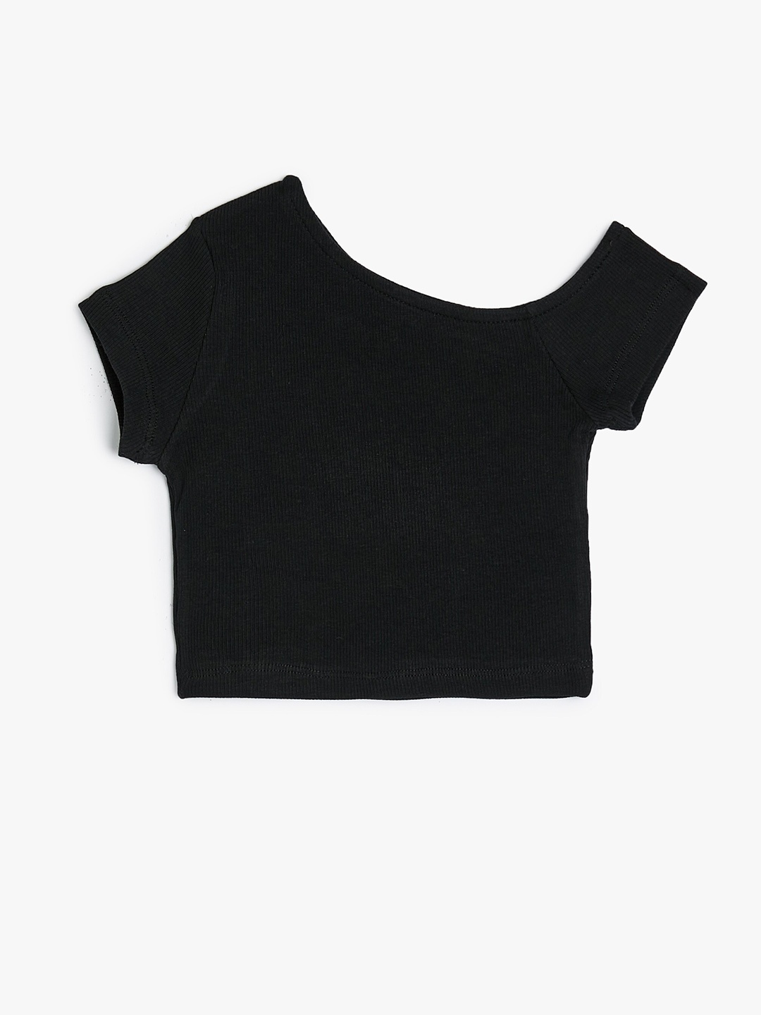 

Koton Girls V-Neck Cotton T-shirt, Black