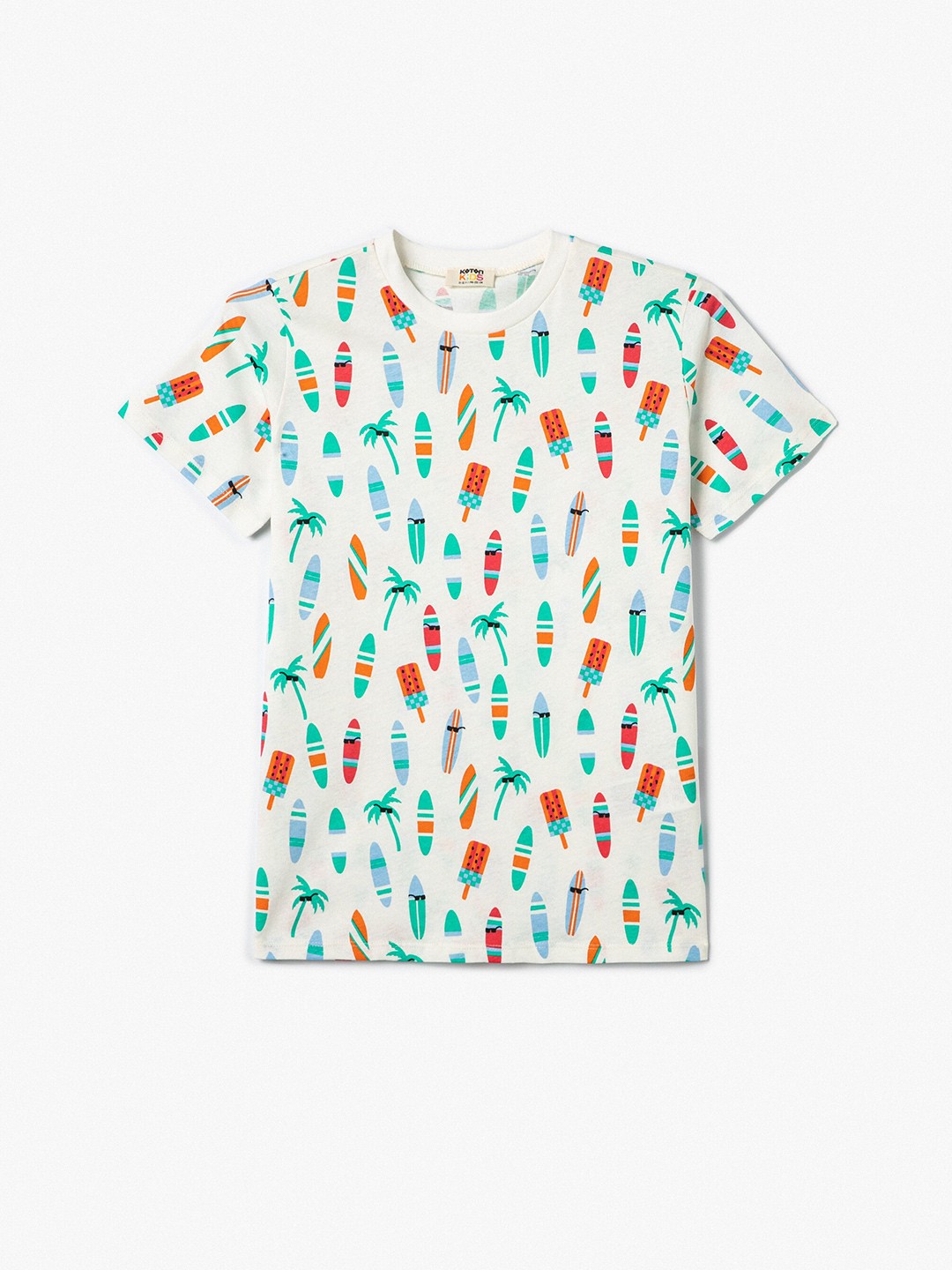 

Koton Boys Geometric Printed Cotton T-shirt, Yellow