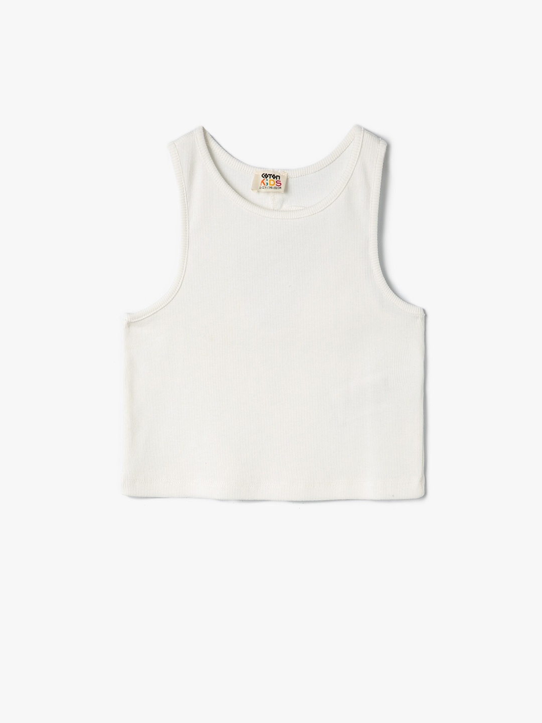 

Koton Girls Round Neck Top, Beige